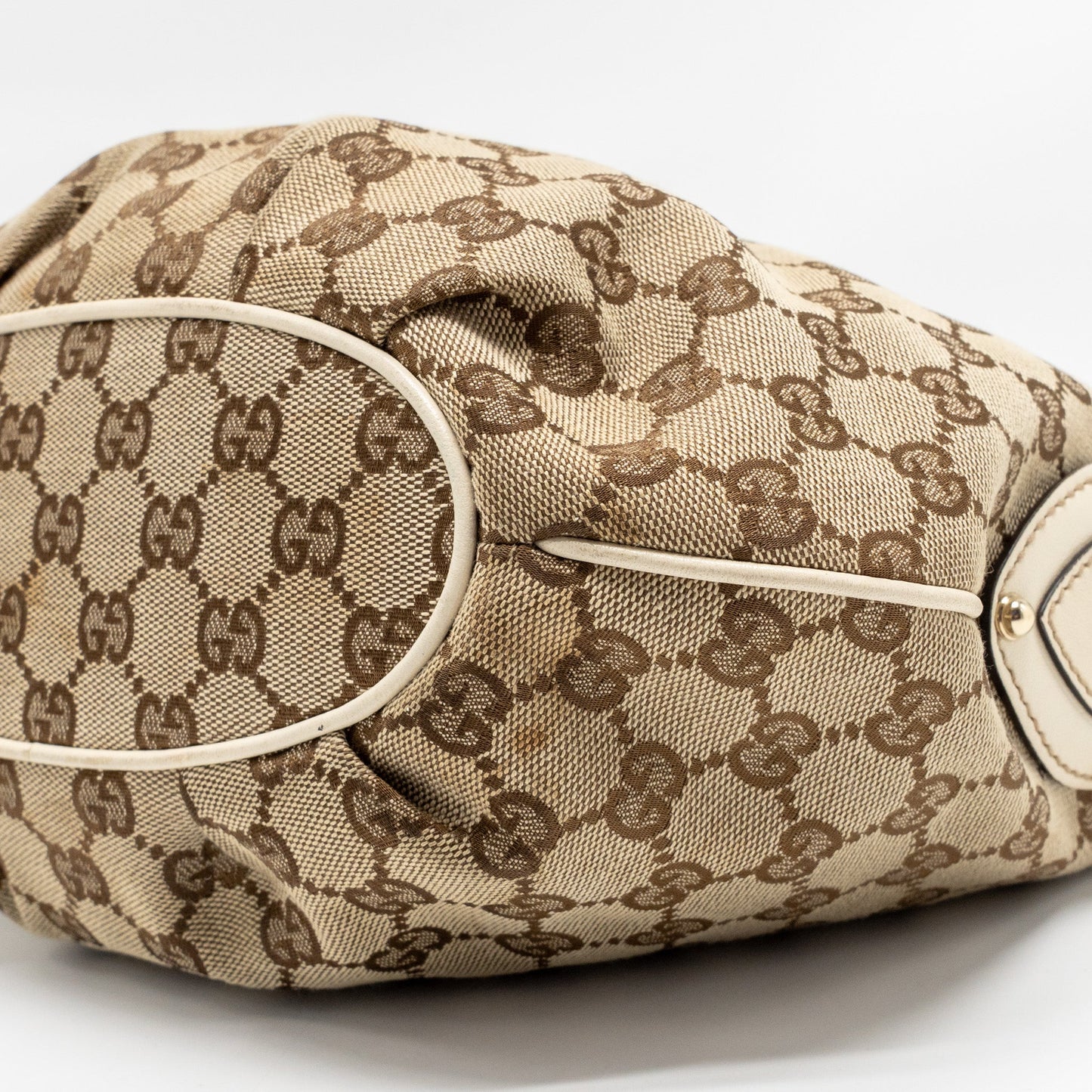 Gucci Pelham Hobo Bag GG Canvas / Leather Beige/White LGHW