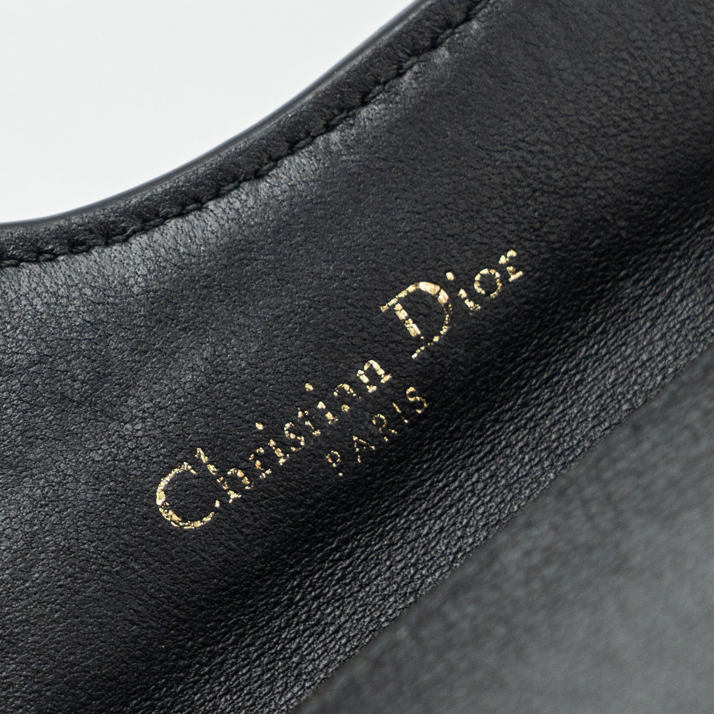 Dior Saddle Flap Card Holder Goatskin Black GHW