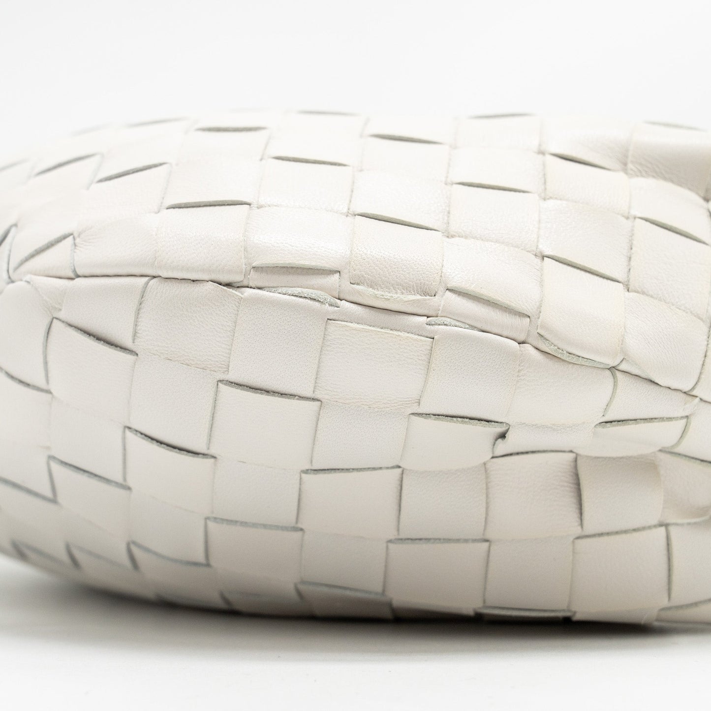 Bottega Veneta Mini Jodie Lambskin White GHW