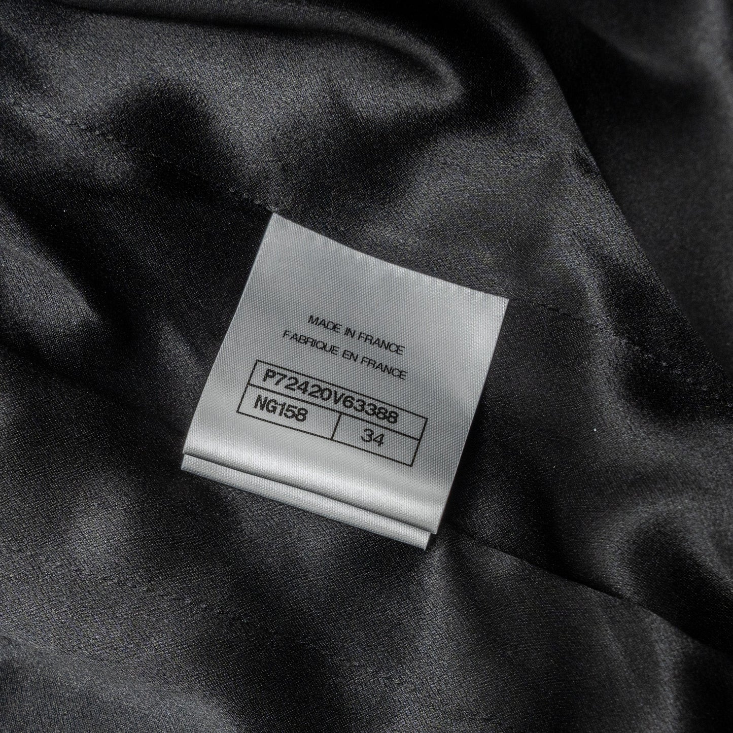 Chanel size 34 22P cotton and silk tweed jacket black / white