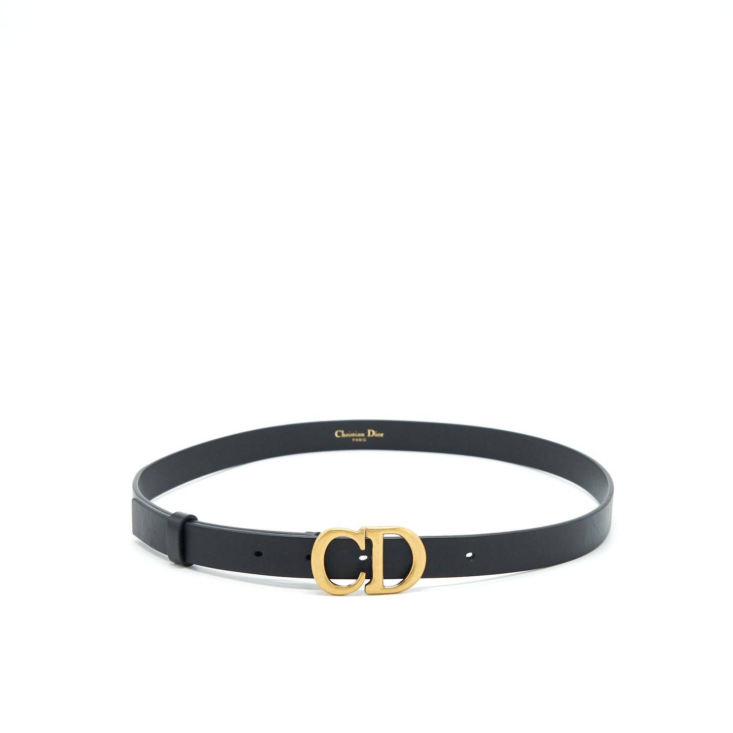 Dior Size 80 Saddle Belt Ultrasmooth Calfskin Black GHW