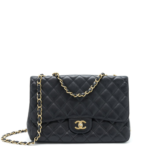 Chanel Jumbo Single Flap Bag Caviar Black GHW
