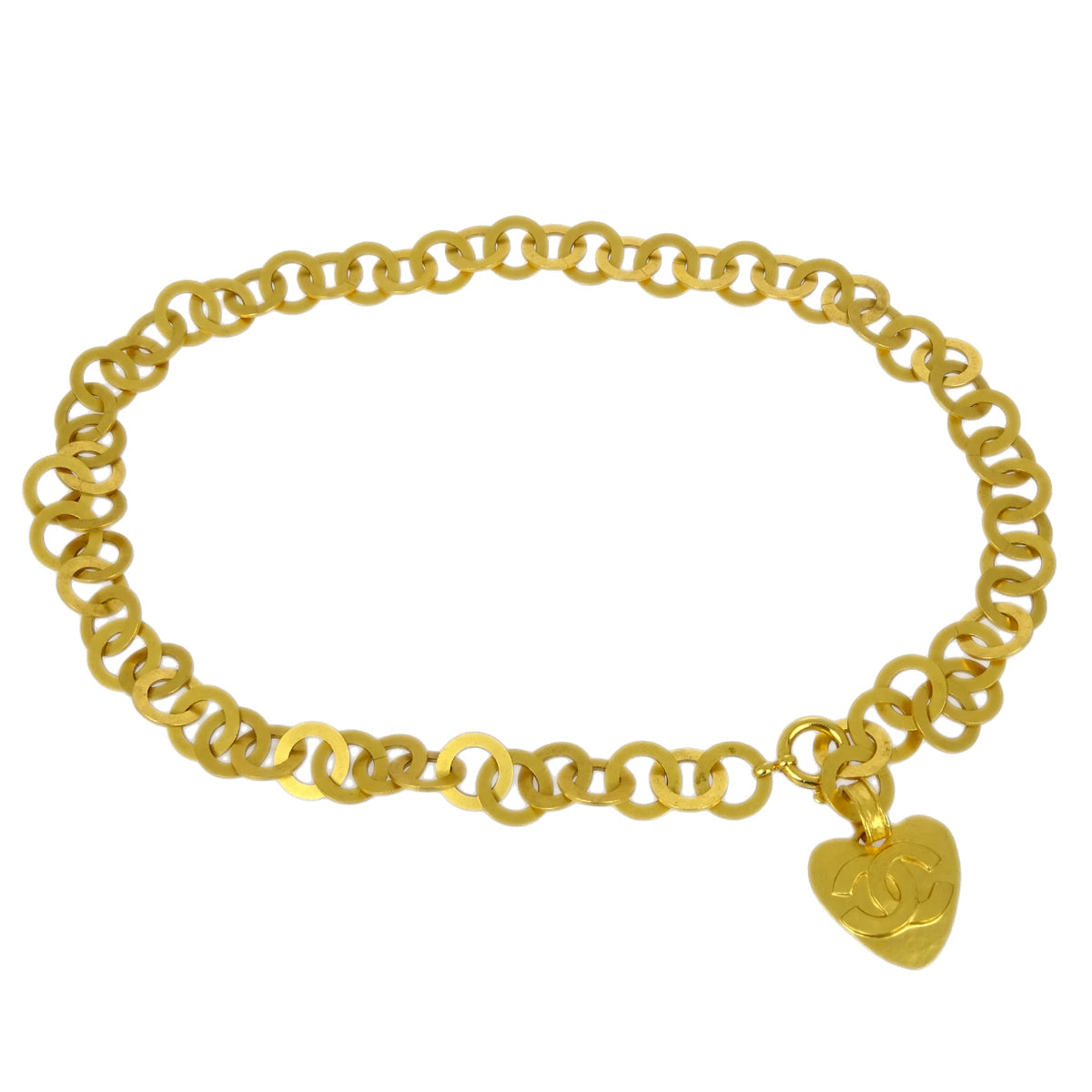 Luxury Chanel Heart Chain Belt Gold 95P