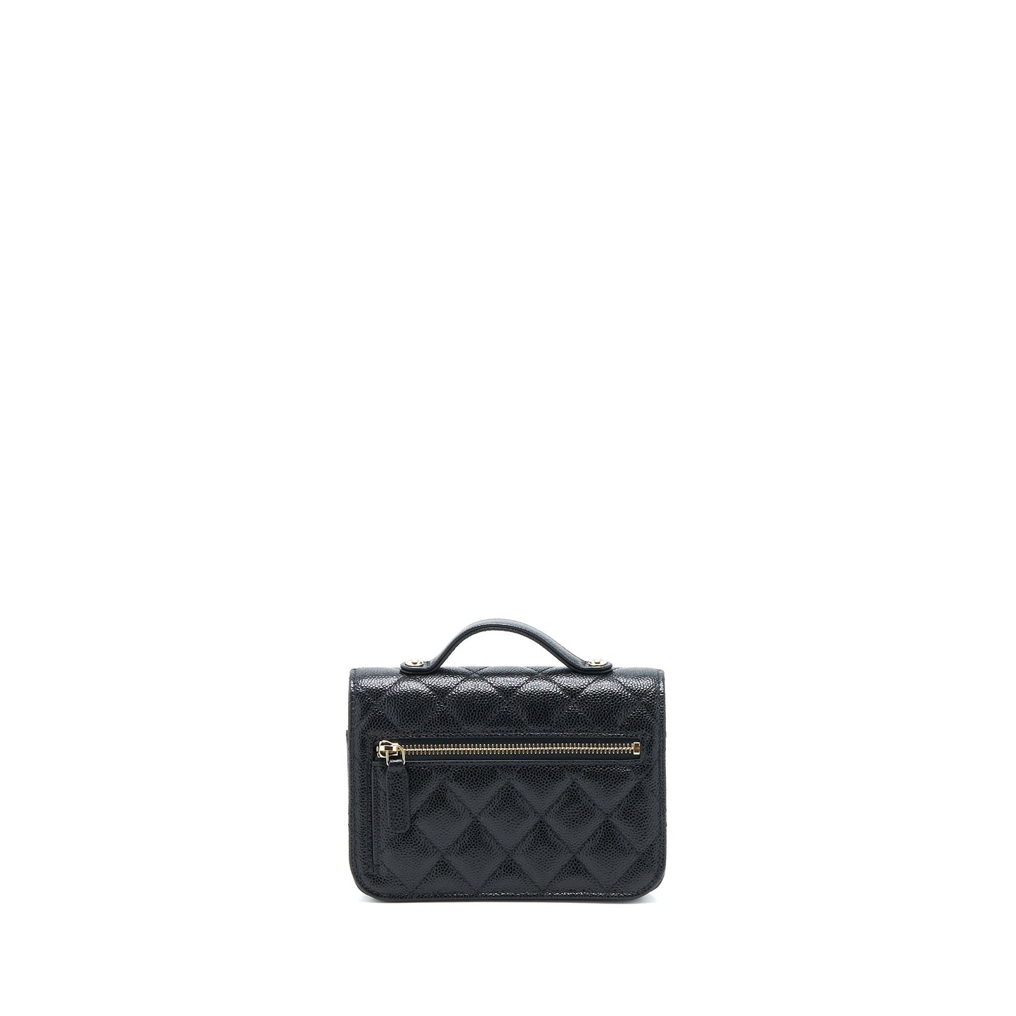 Chanel Mini Business Affinity Caviar Black LGHW (Microchip)