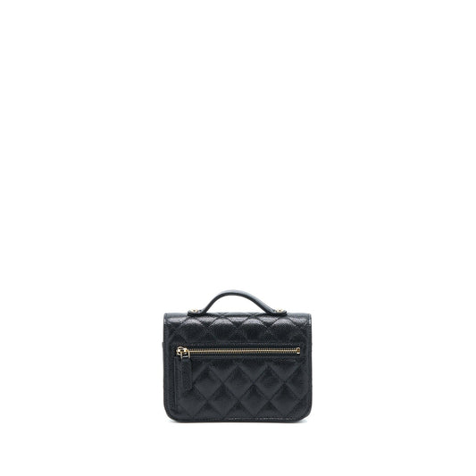 Chanel Mini Business Affinity Caviar Black LGHW (Microchip)
