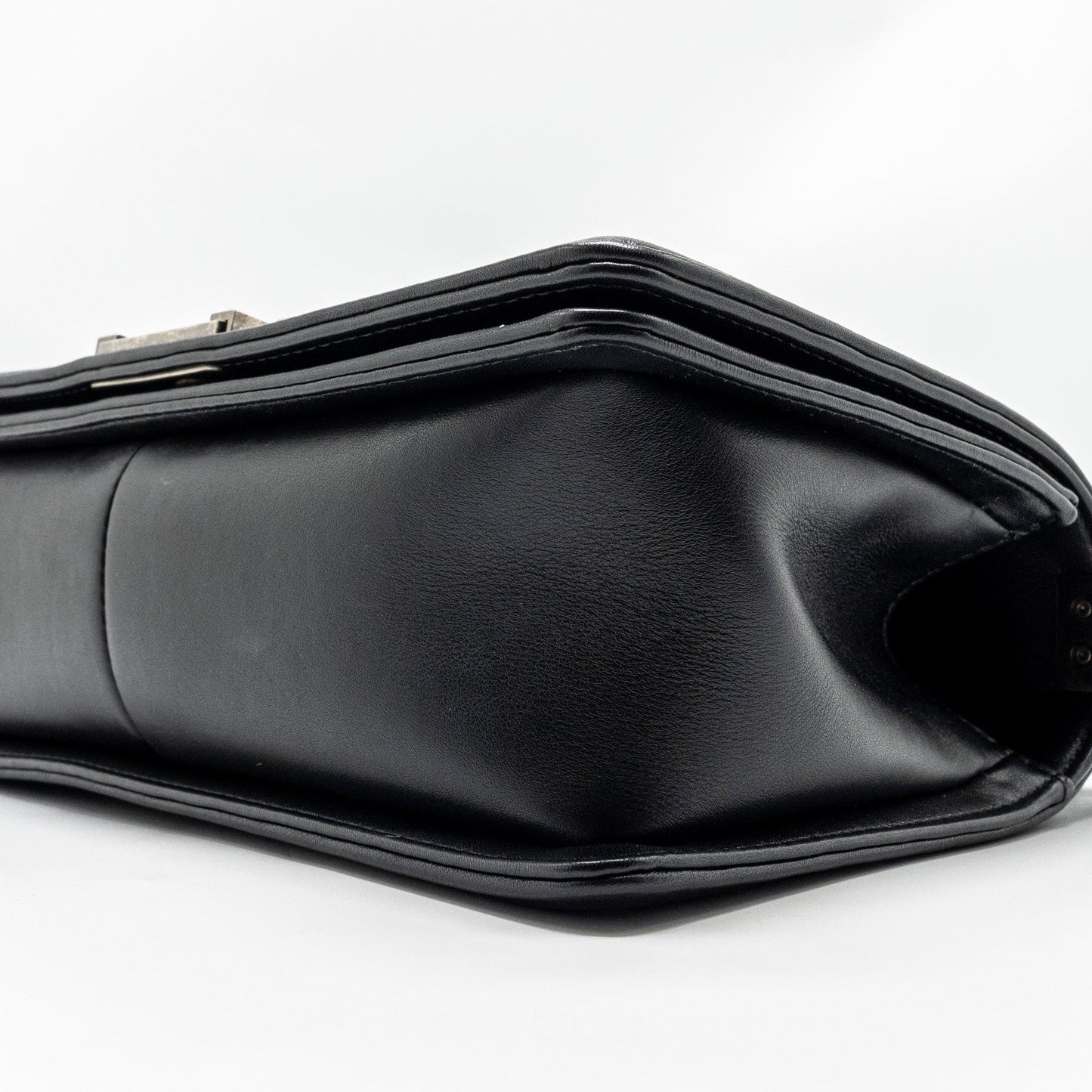Chanel Medium Boy Bag Calfskin Black Ruthenium Hardware