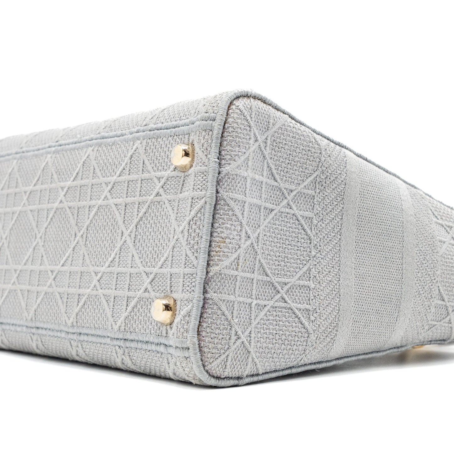 Dior Medium Lady D-Lite Bag Cannage Embroidery Grey LGHW