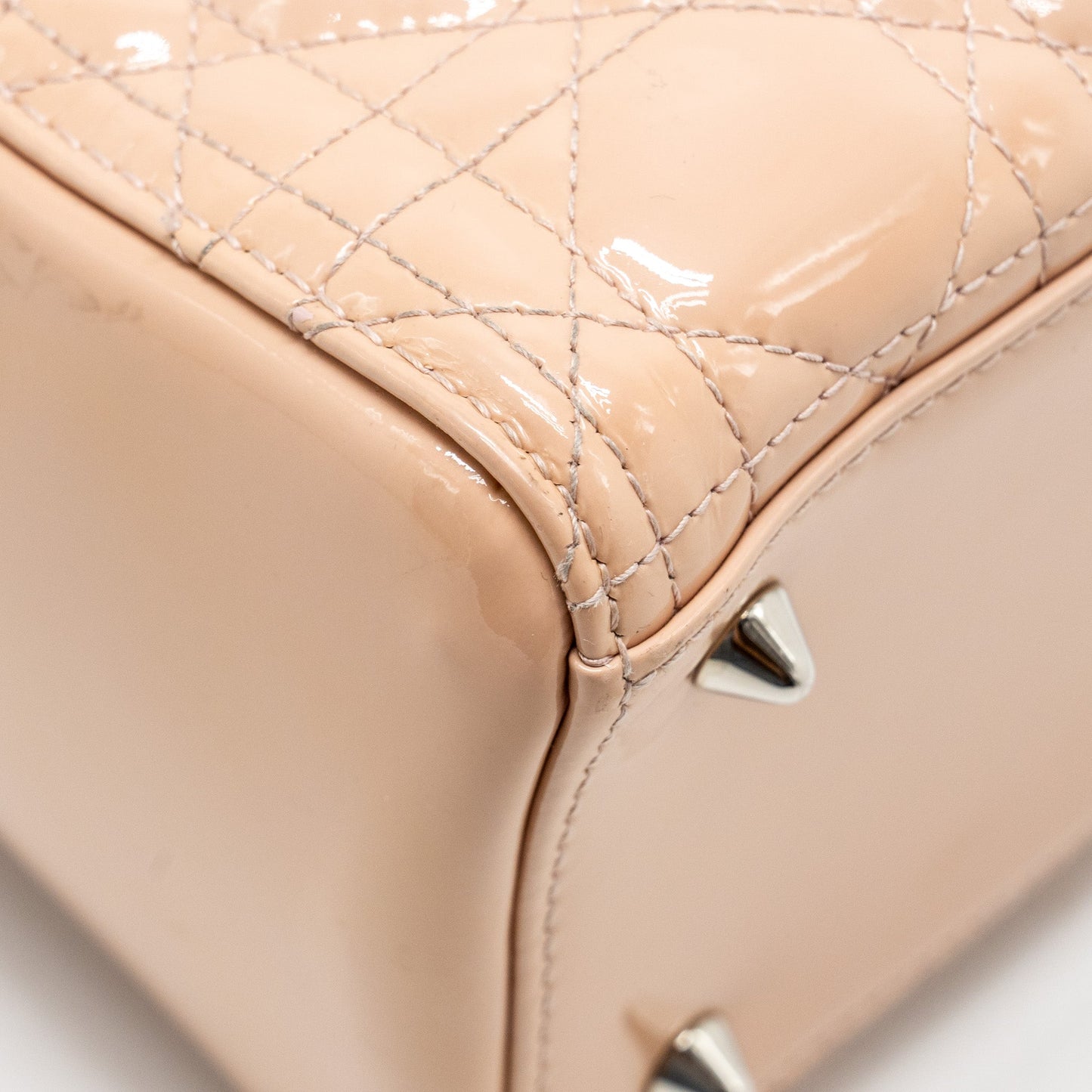 Dior Medium Lady Dior Patent Light Pink SHW