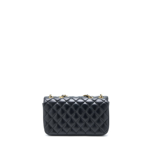 Chanel Small Enamel CC Flap Bag Lambskin Black GHW