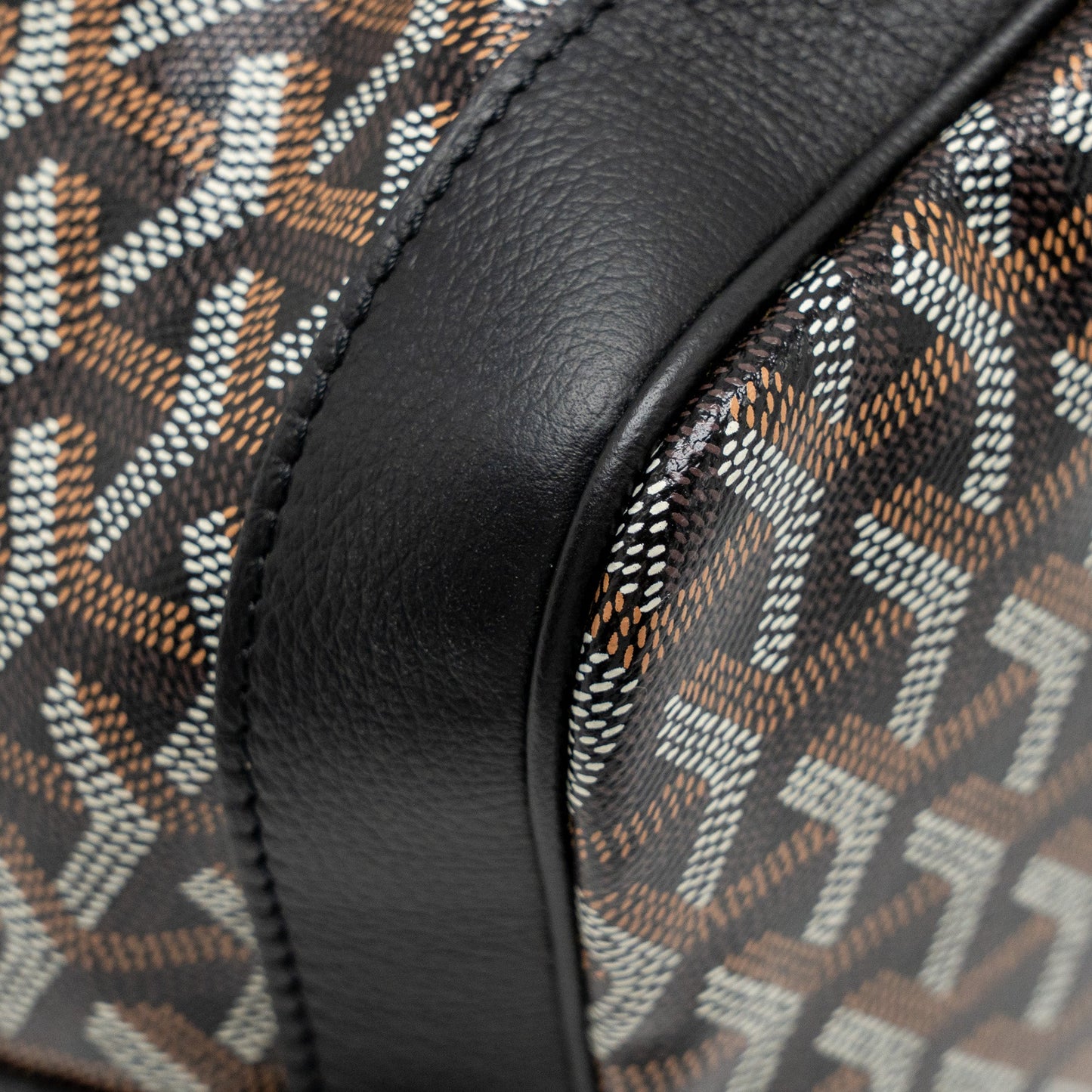 Goyard Petit Flot Bucket Bag Goyardline Canvas Black SHW