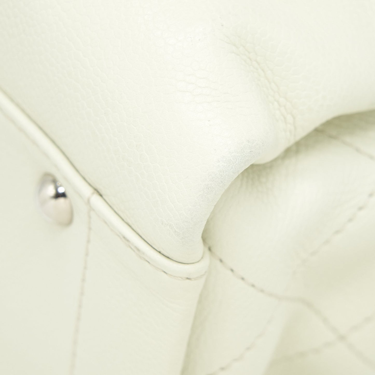 Chanel Large Shopping Tote Bag Caviar Ivory SHW