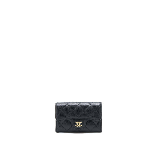 Chanel Classic Quilted Flap Card Holder Caviar Black GHW (Microchip)