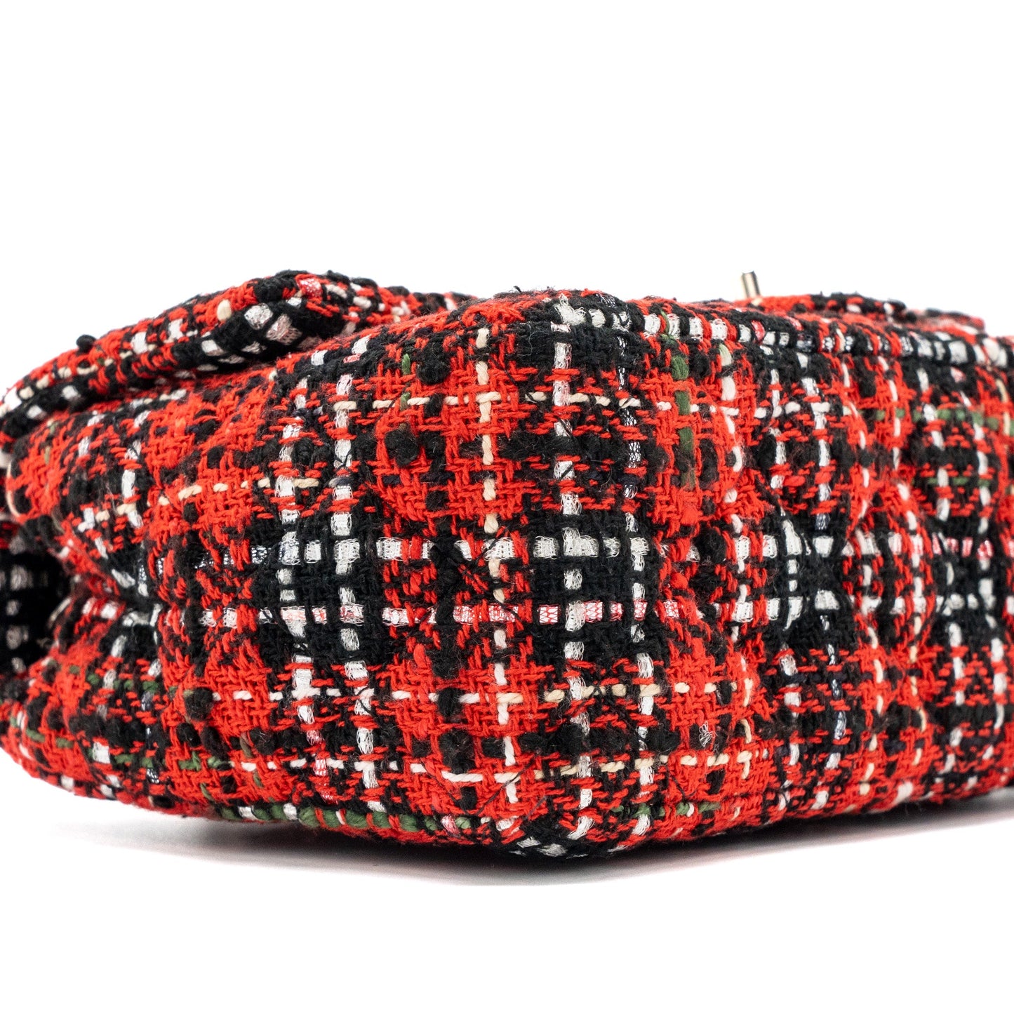Chanel Mini Rectangular Flap bag Tweed red / black multicolour SHW