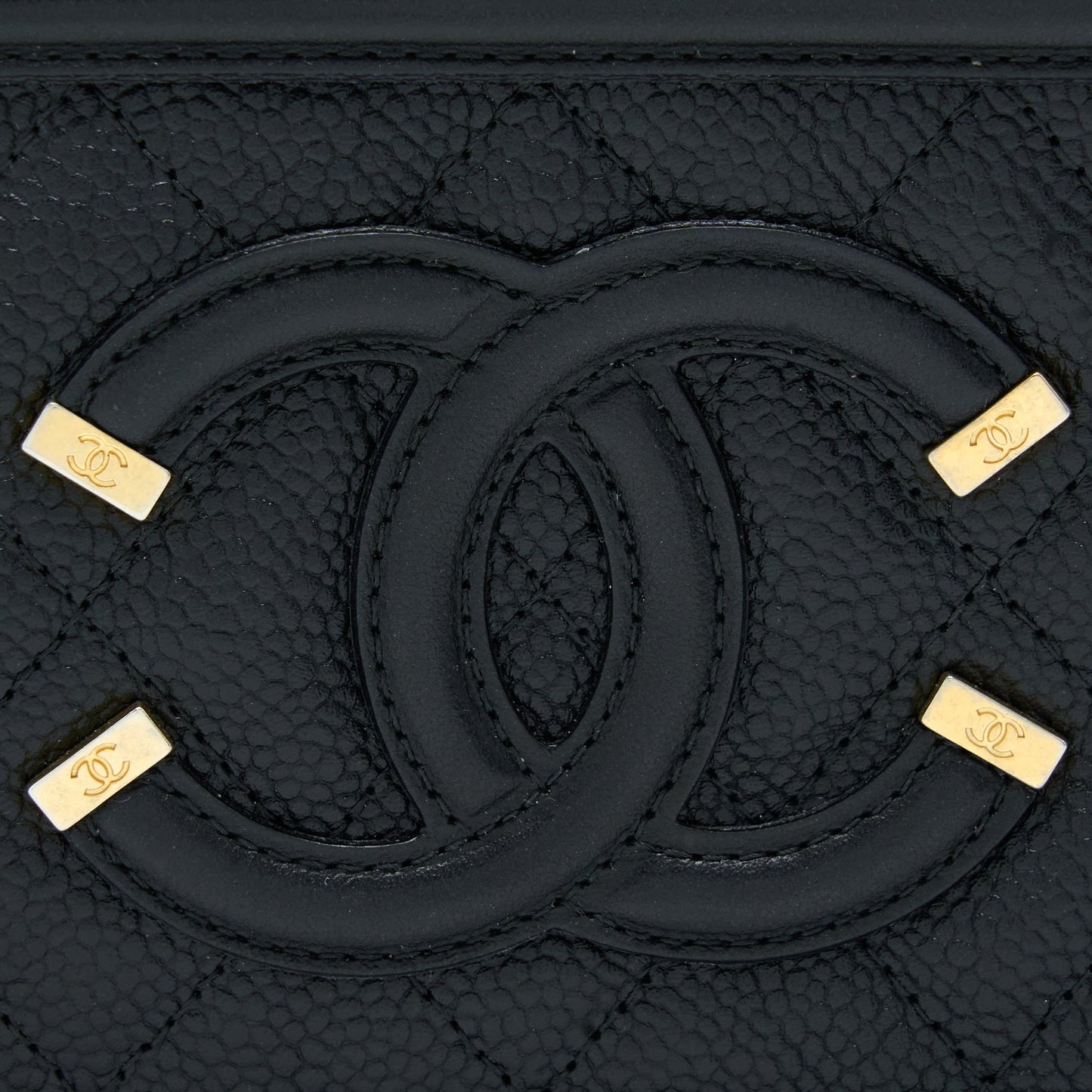 Chanel Filigree Long Wallet On Chain Caviar Black GHW