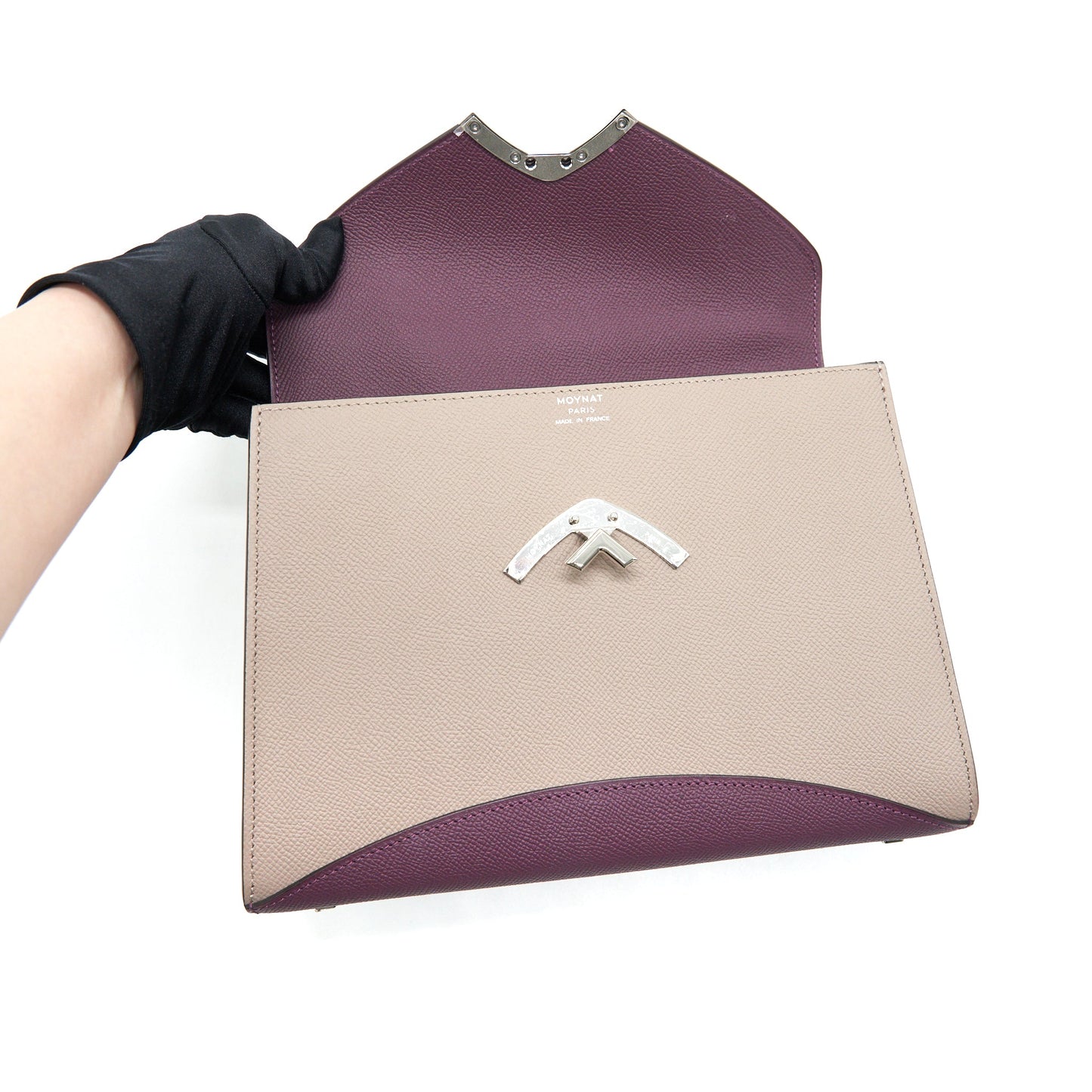 Moynat Gabrielle PM in Purple and Beige SHW