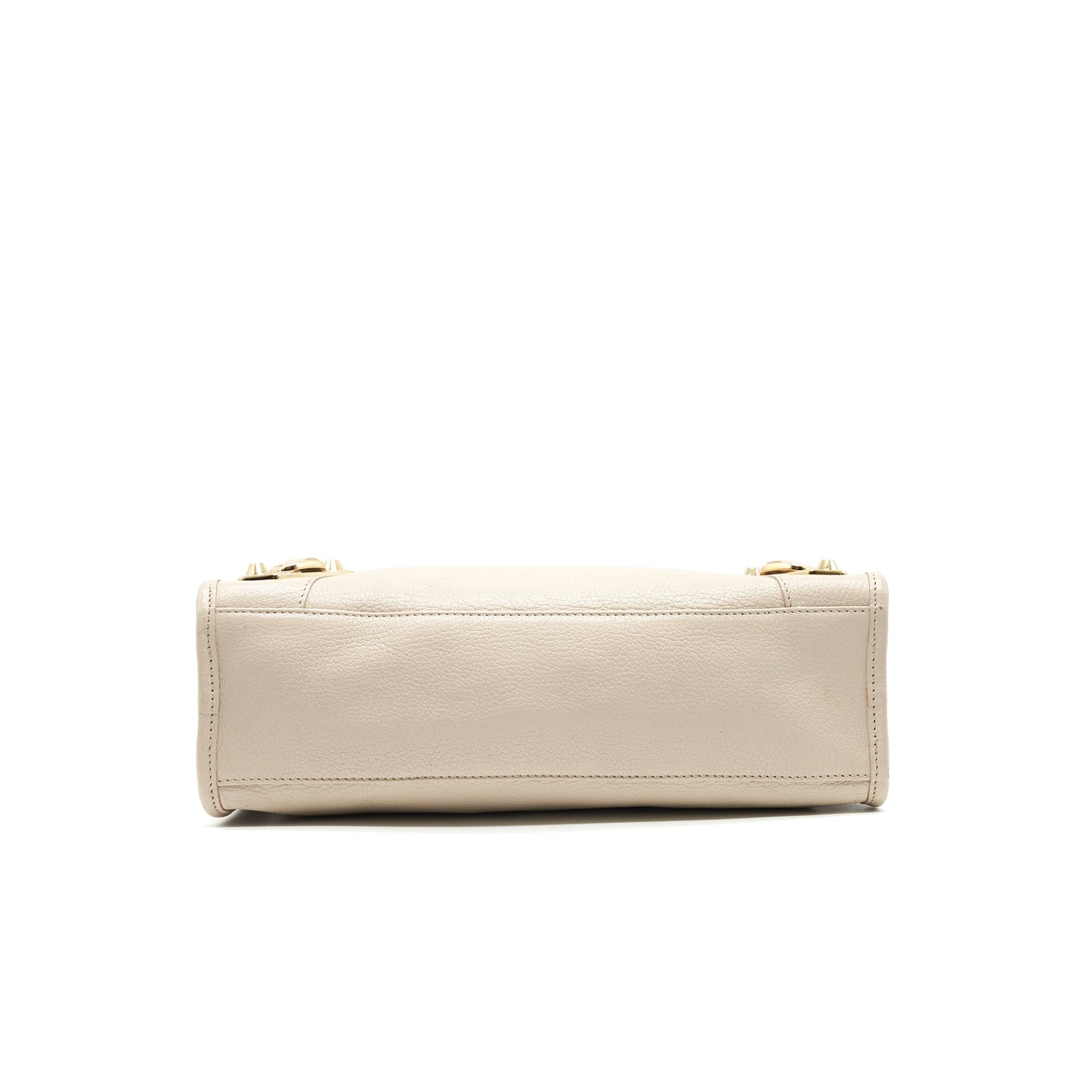 BALENCIAGA SMALL METALLIC EDGE CITY BEIGE GHW
