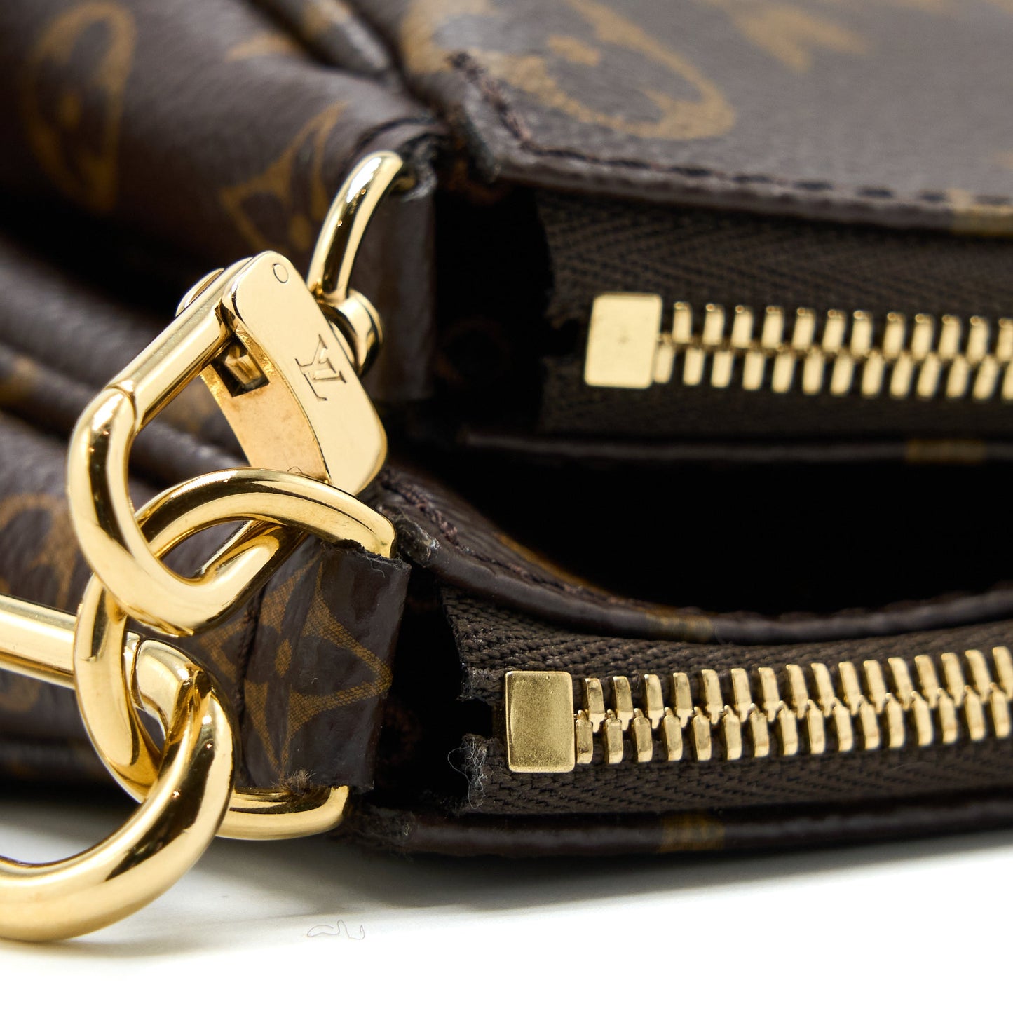 Louis Vuitton Multi Pochette Accessories Monogram Canvas Khaki Strap GHW (New Version)