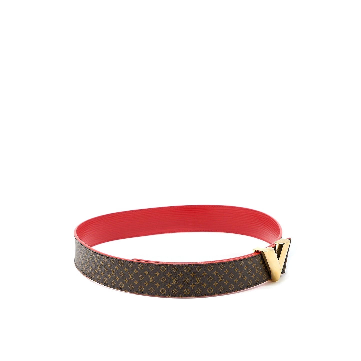 Louis Vuitton Size 80 V Stud Belt Calfskin Multicolour GHW