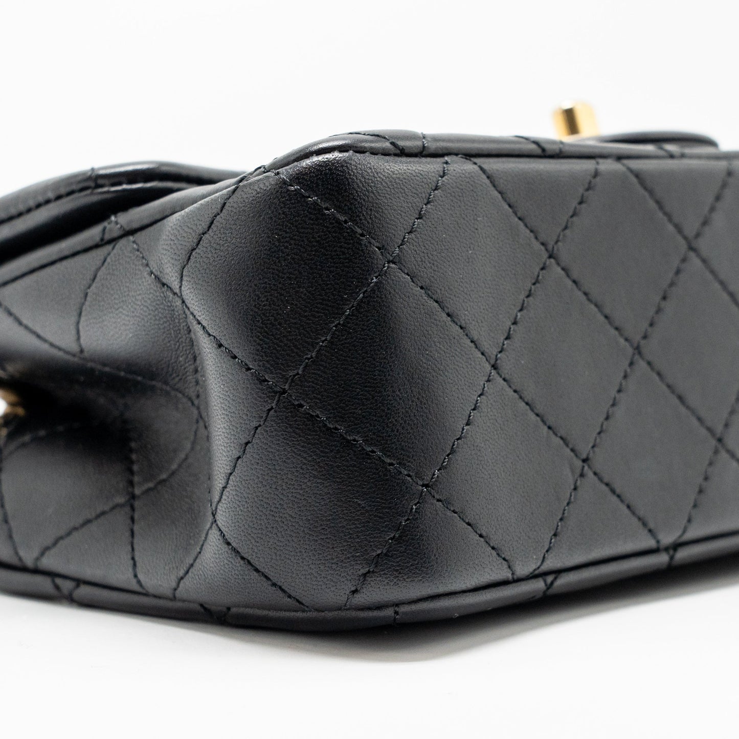 Chanel Pearl Crush mini rectangular flap bag lambskin black GHW (microchip)