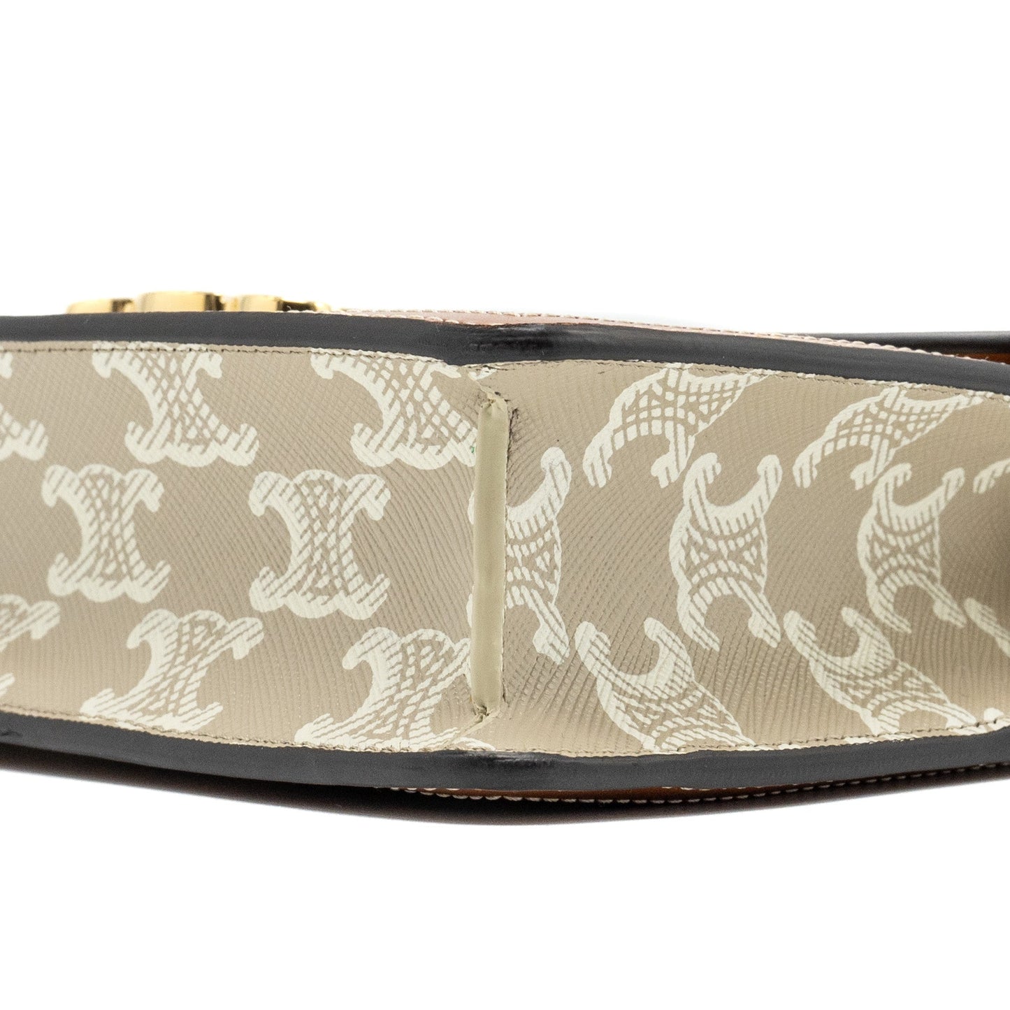 Celine MARGO wallet on chain Triomphe canvas / calfskin Grege GHW