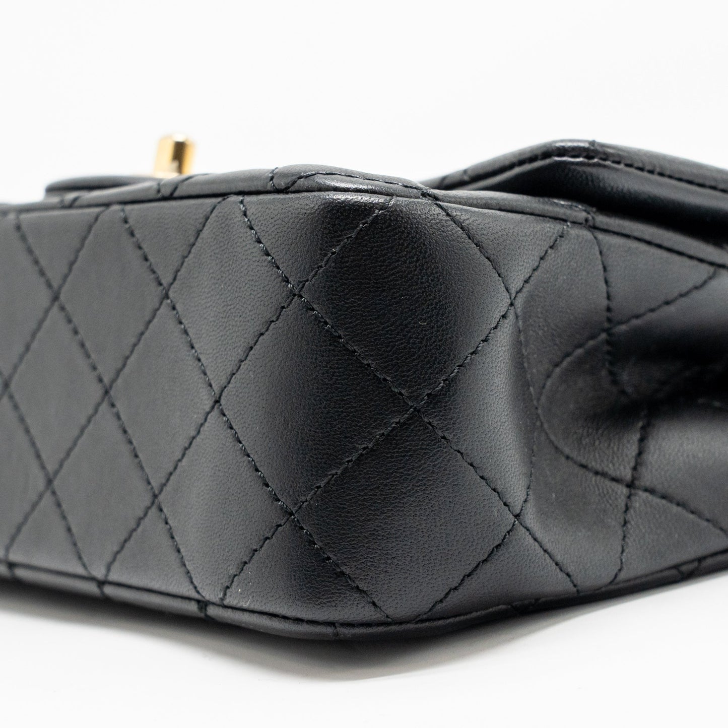 Chanel Pearl Crush mini rectangular flap bag lambskin black GHW (microchip)