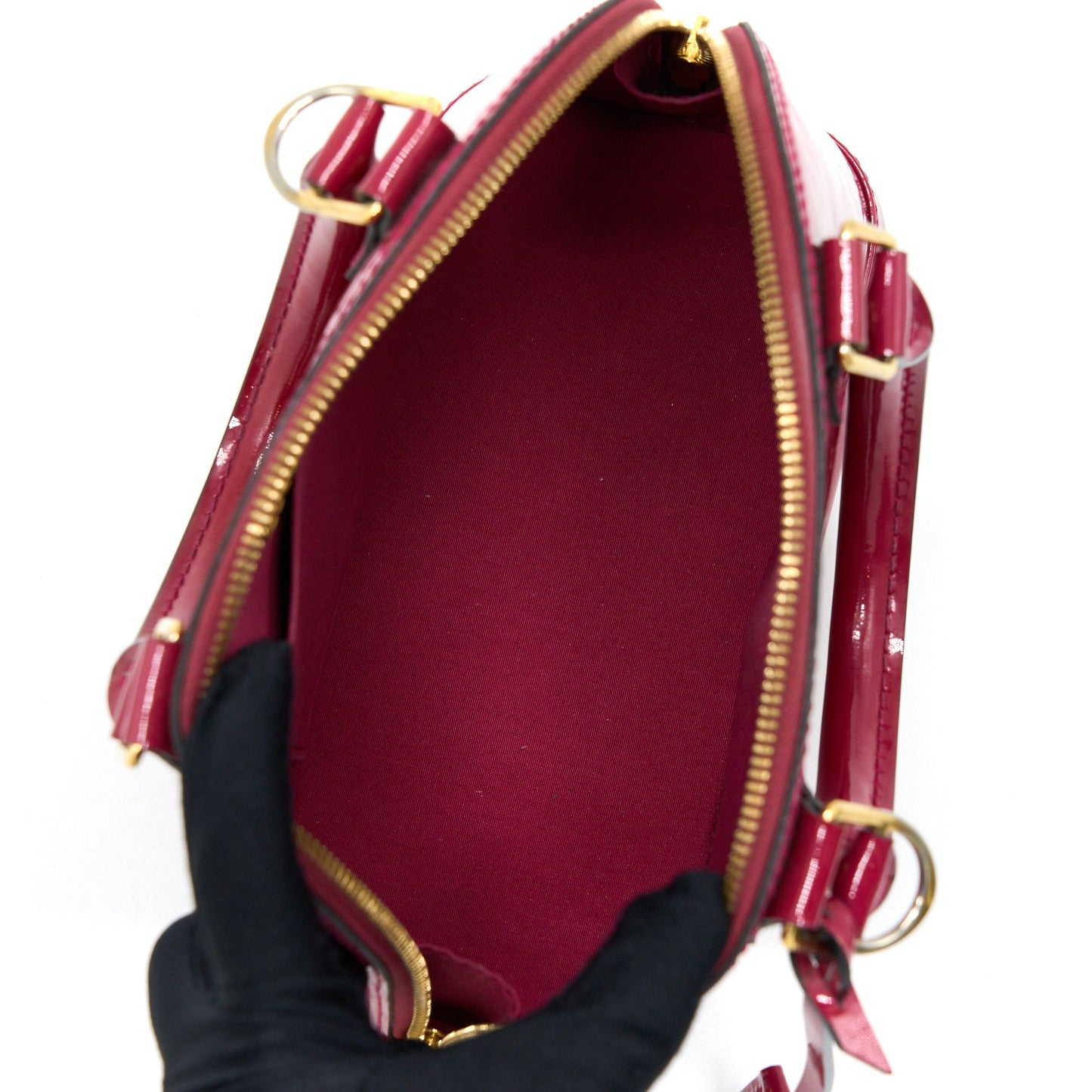 Louis Vuitton Alma BB Patent Dark Pink GHW