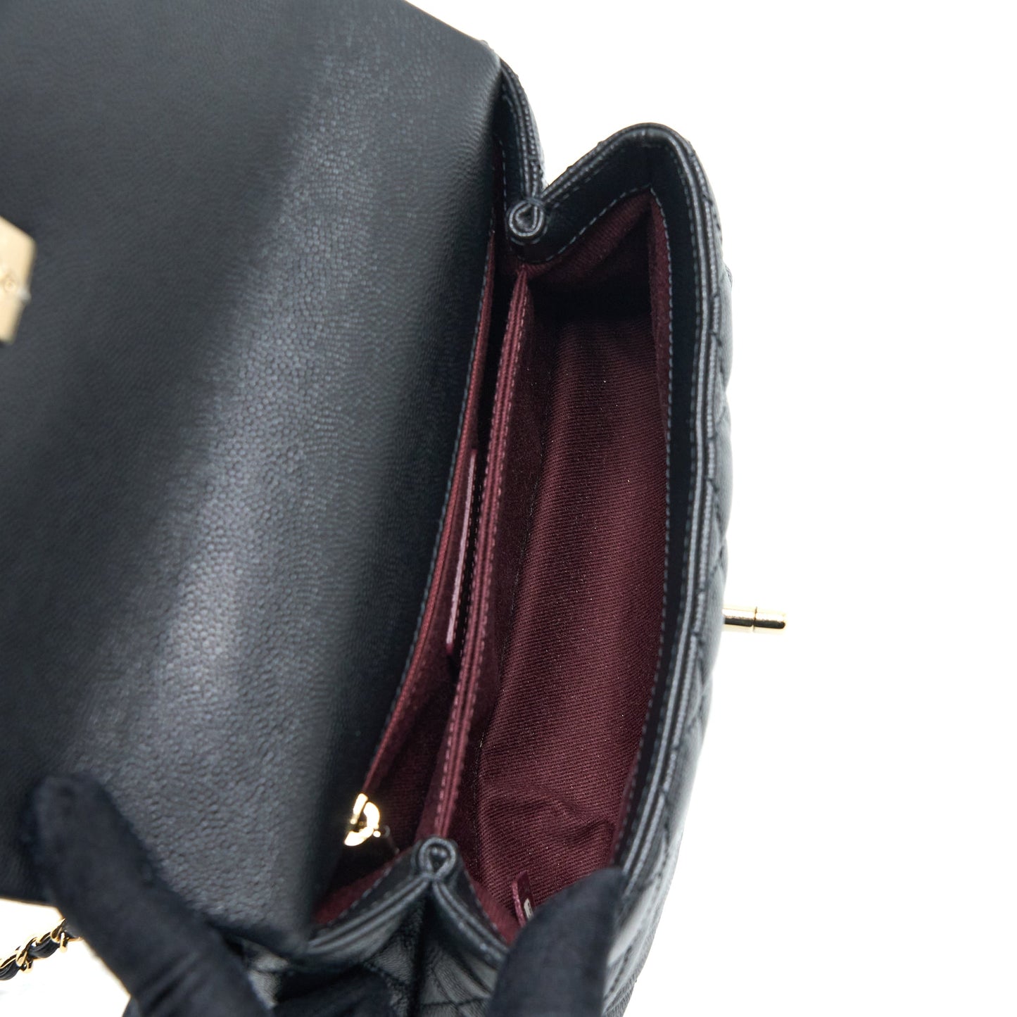 Chanel Small Coco Handle Caviar Black LGHW