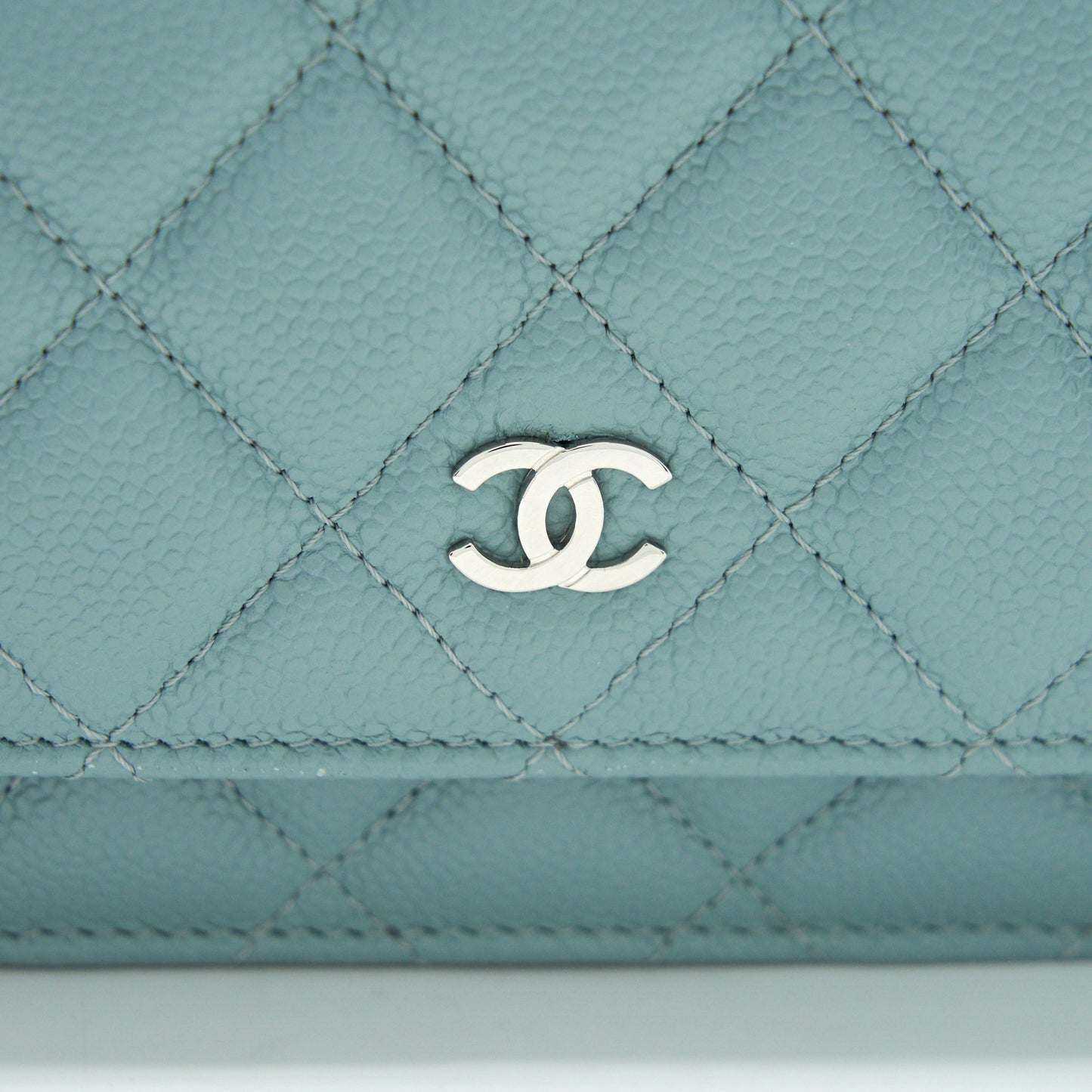 Chanel Wallet On Chain Caviar Pearly Light Blue SHW