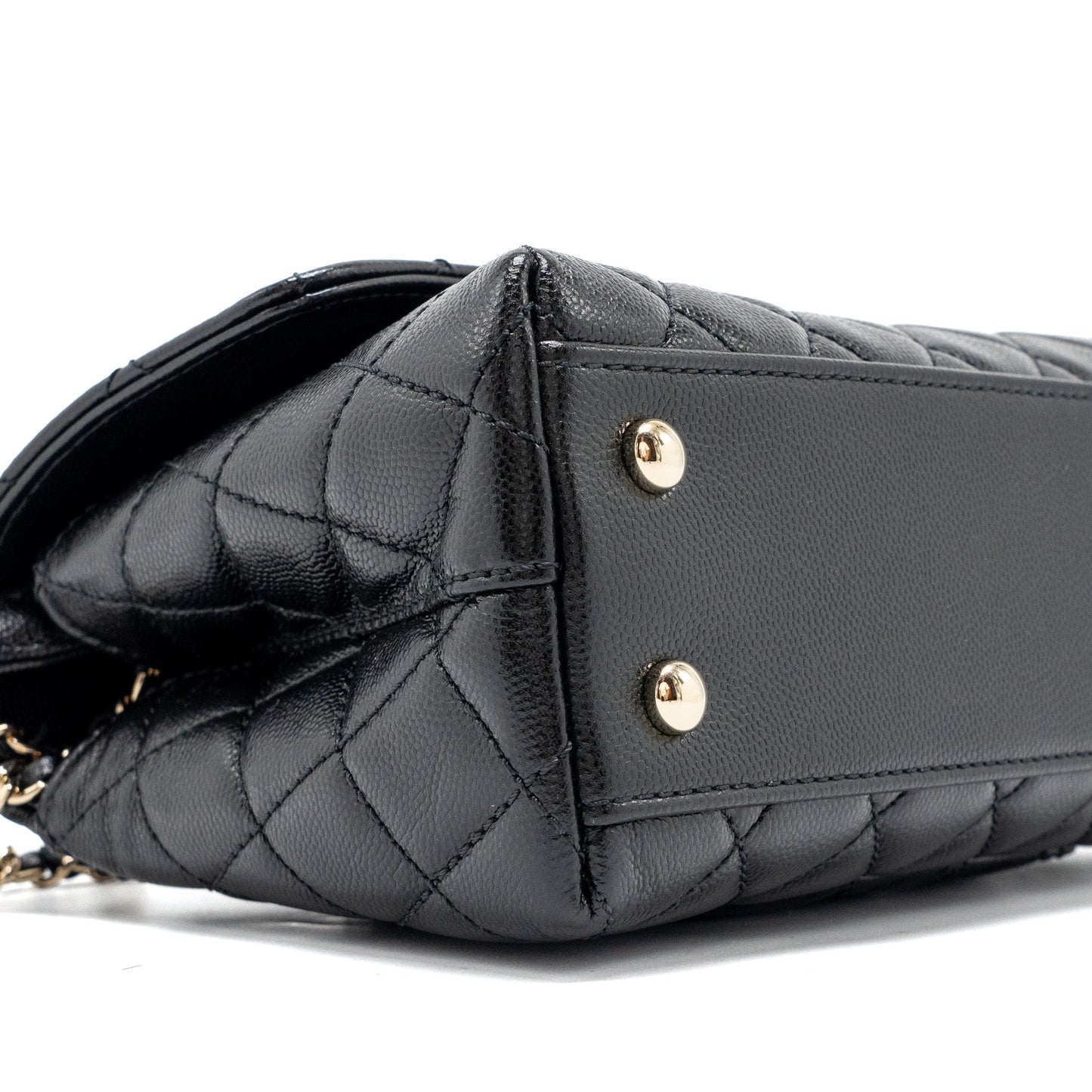 Chanel small coco handle caviar Black LGHW (microchip)