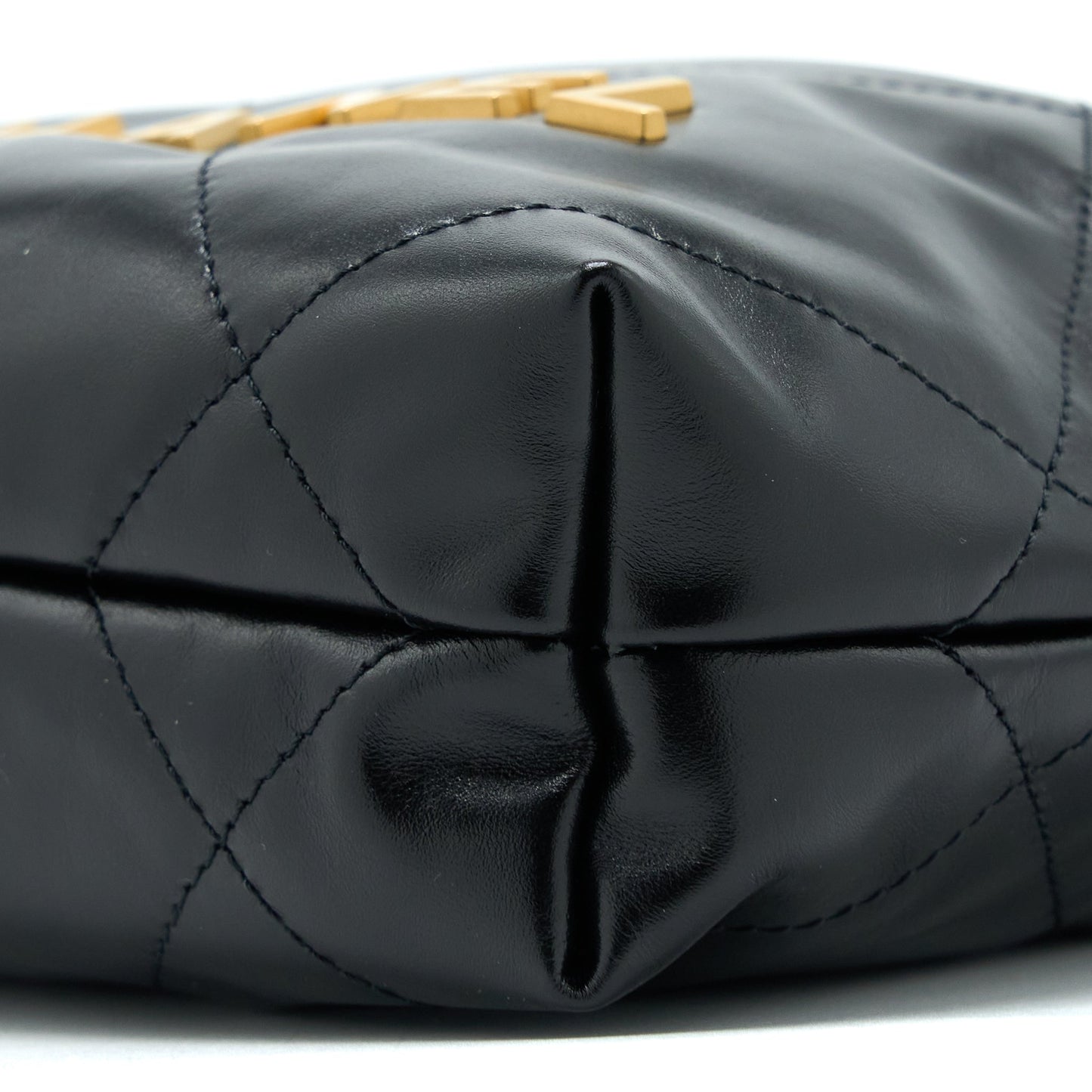 Chanel 23s Mini 22 Bag Aged Calfskin Black Brushed GHW (Microchip)