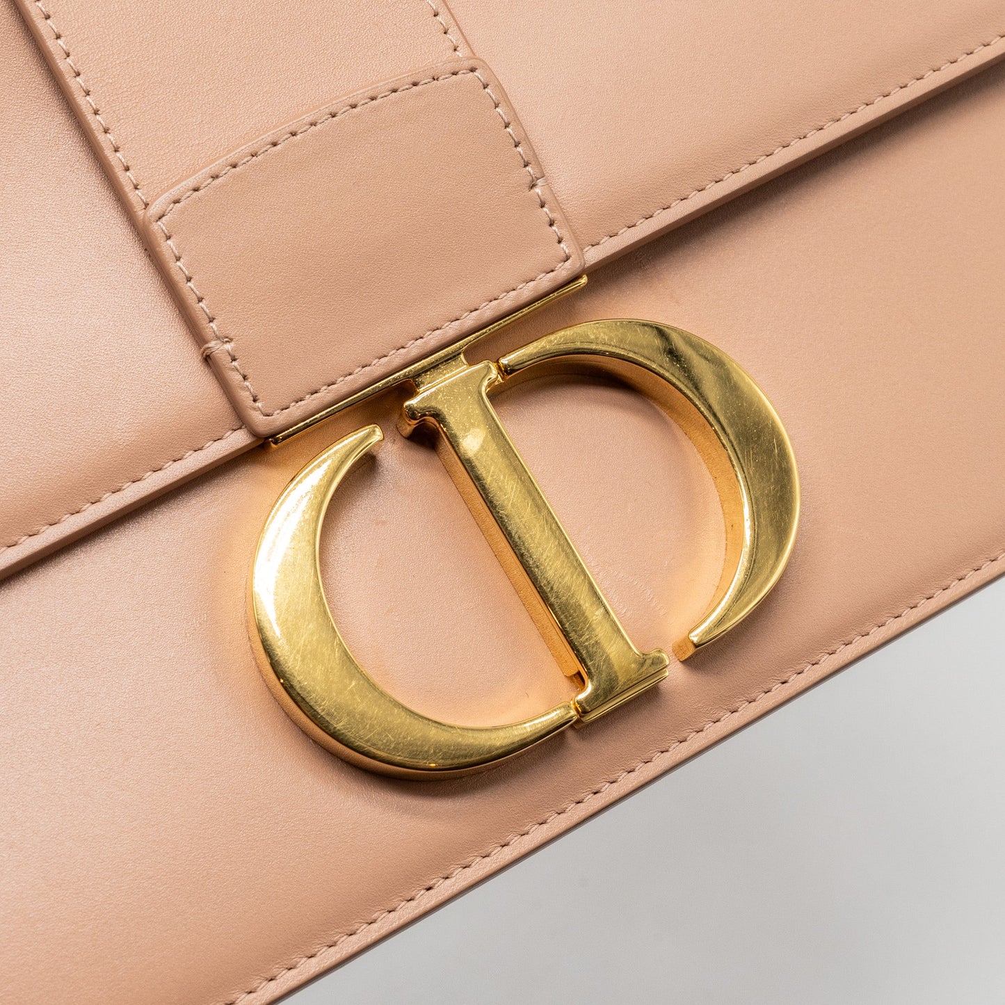 Dior 30 Montaigne Medium Flap Bag Calfskin Beige GHW