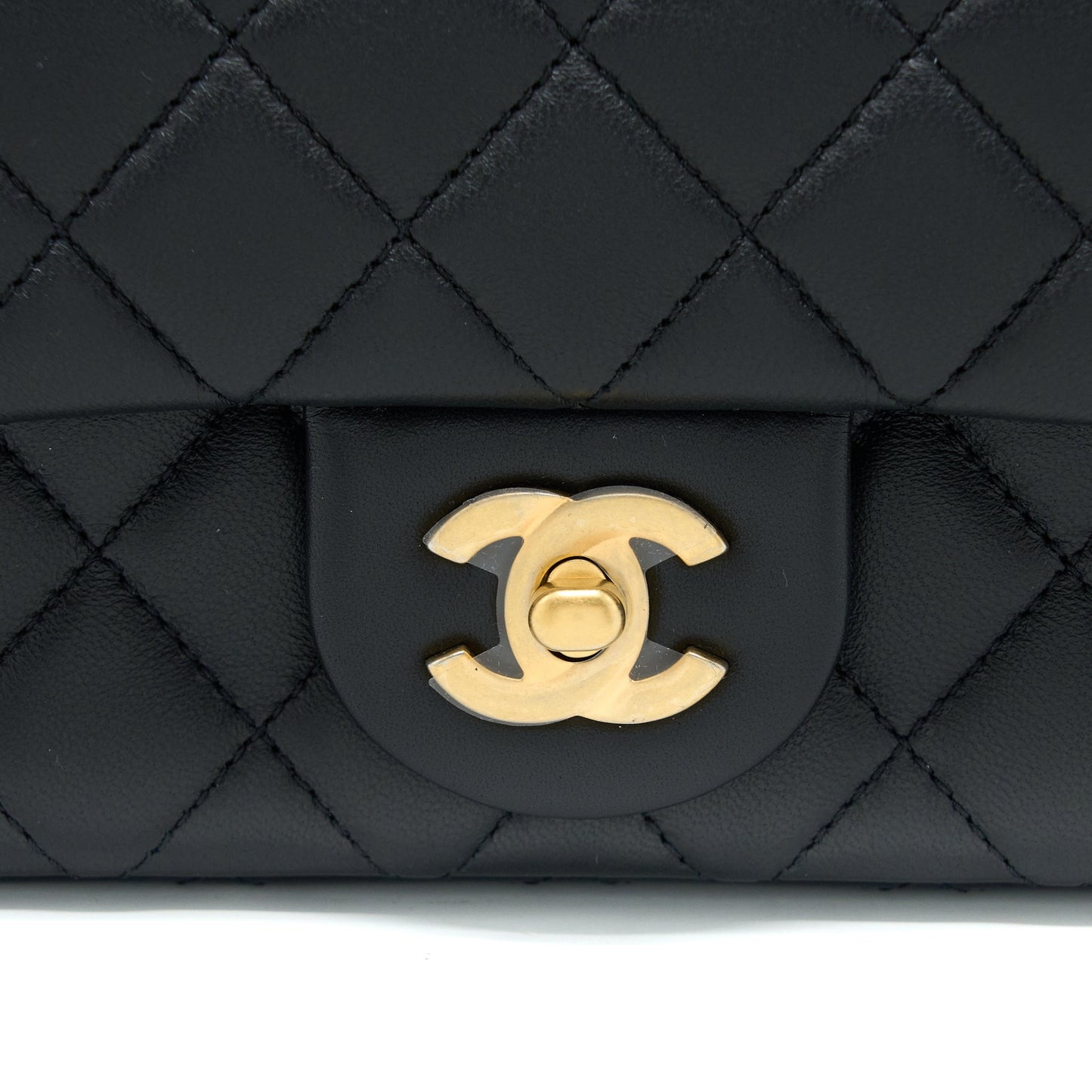 Chanel 23S Camellia Chain Mini Rectangular Lambskin Black Brushed GHW (Microchip)