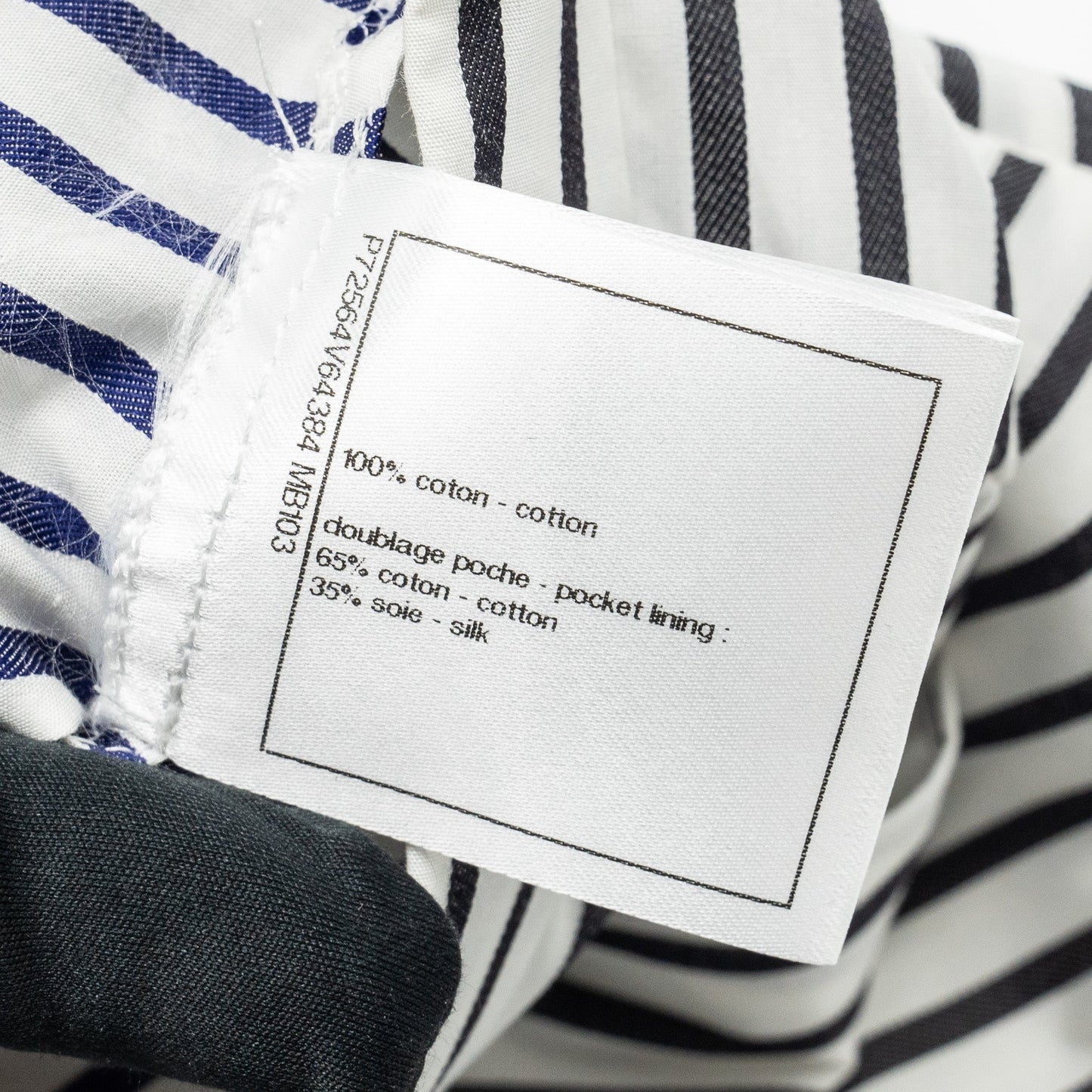 Chanel size 34 22S Long skirt cotton grey/black