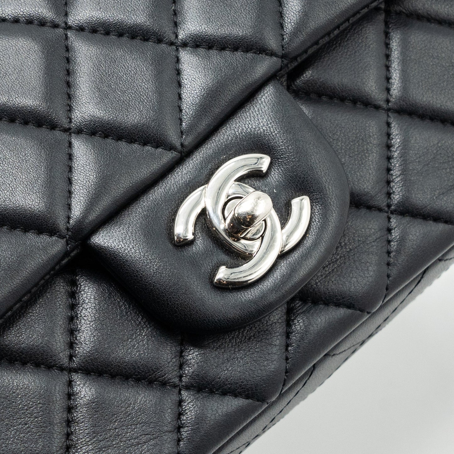 Chanel Classic Mini Rectangular Flap Bag Lambskin Black SHW