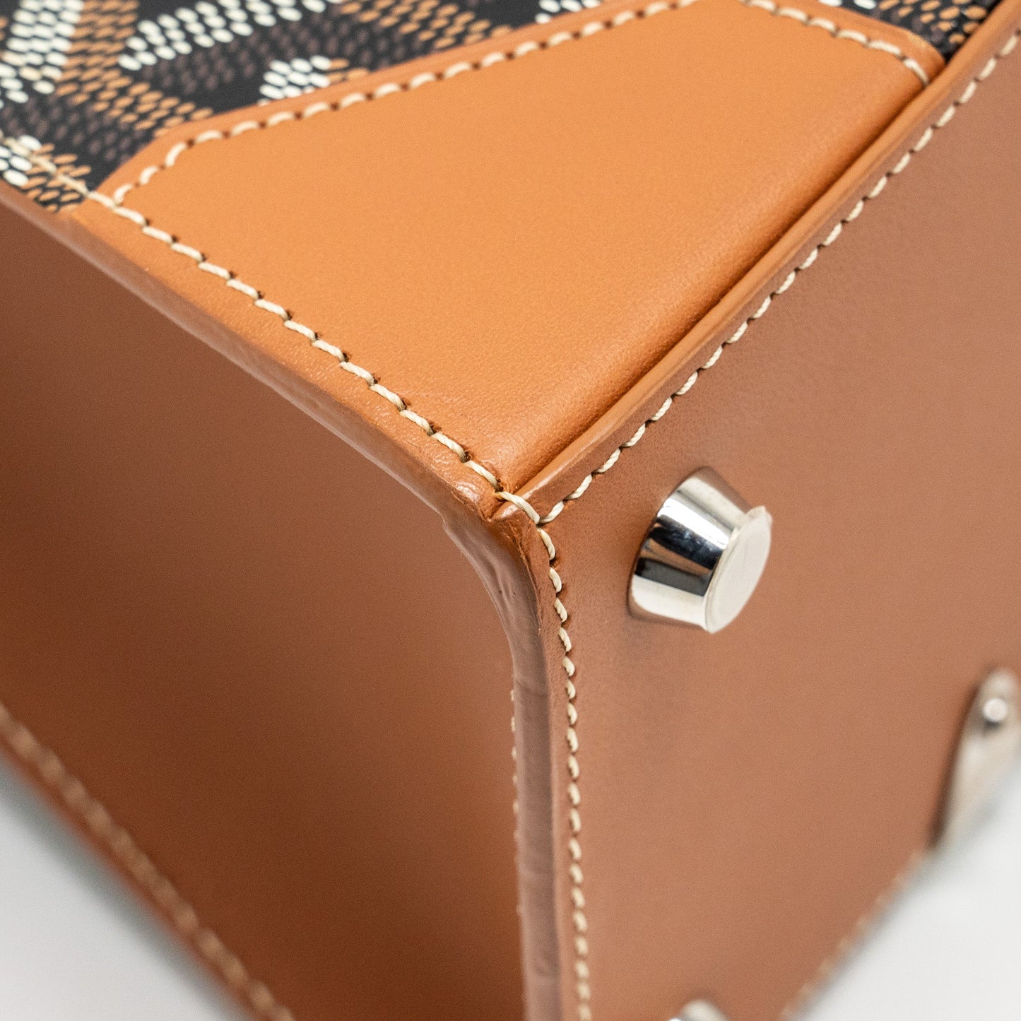 Goyard Mini Structure Saigon Bag Canvas / Calfskin Black/Tan SHW