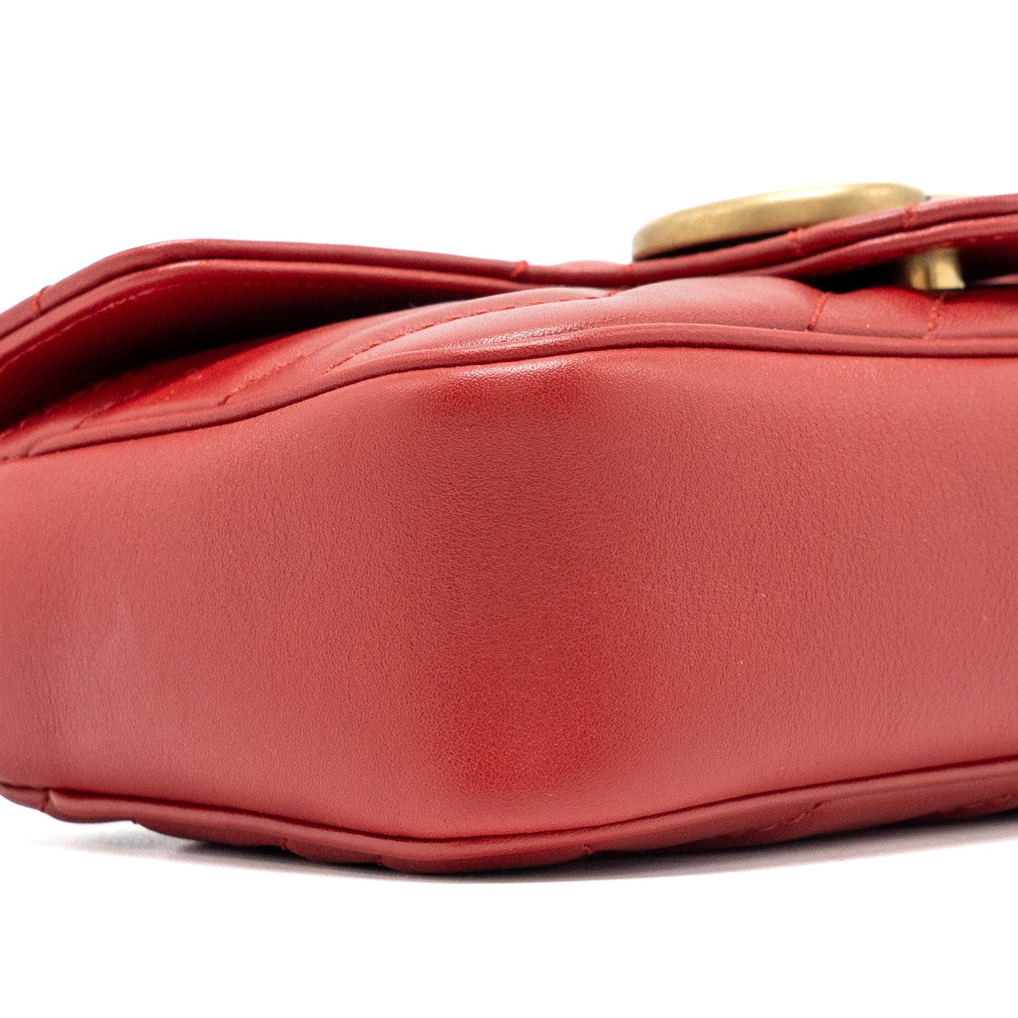 Gucci Super Mini gg Marmont calfskin Red GHW