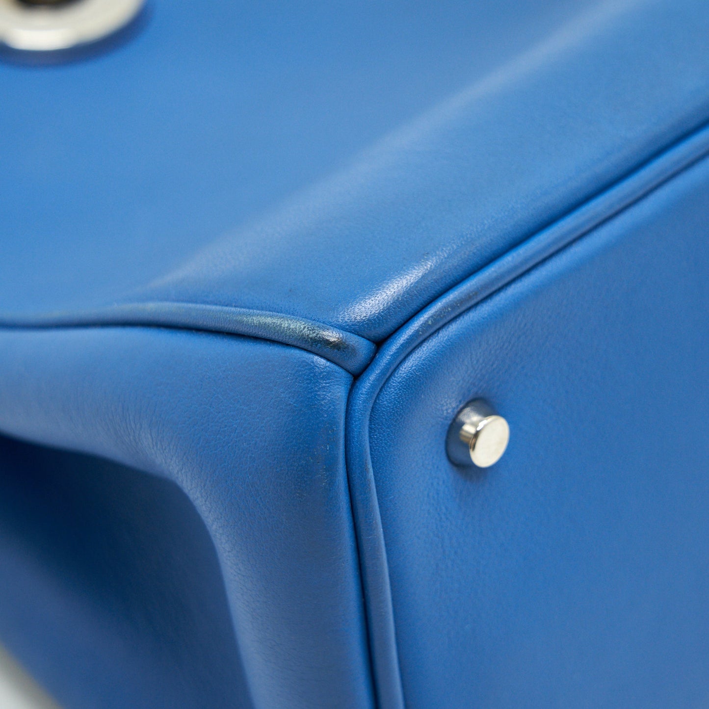 Dior Mini Diorissimo Bag Blue/ Brown with SHW
