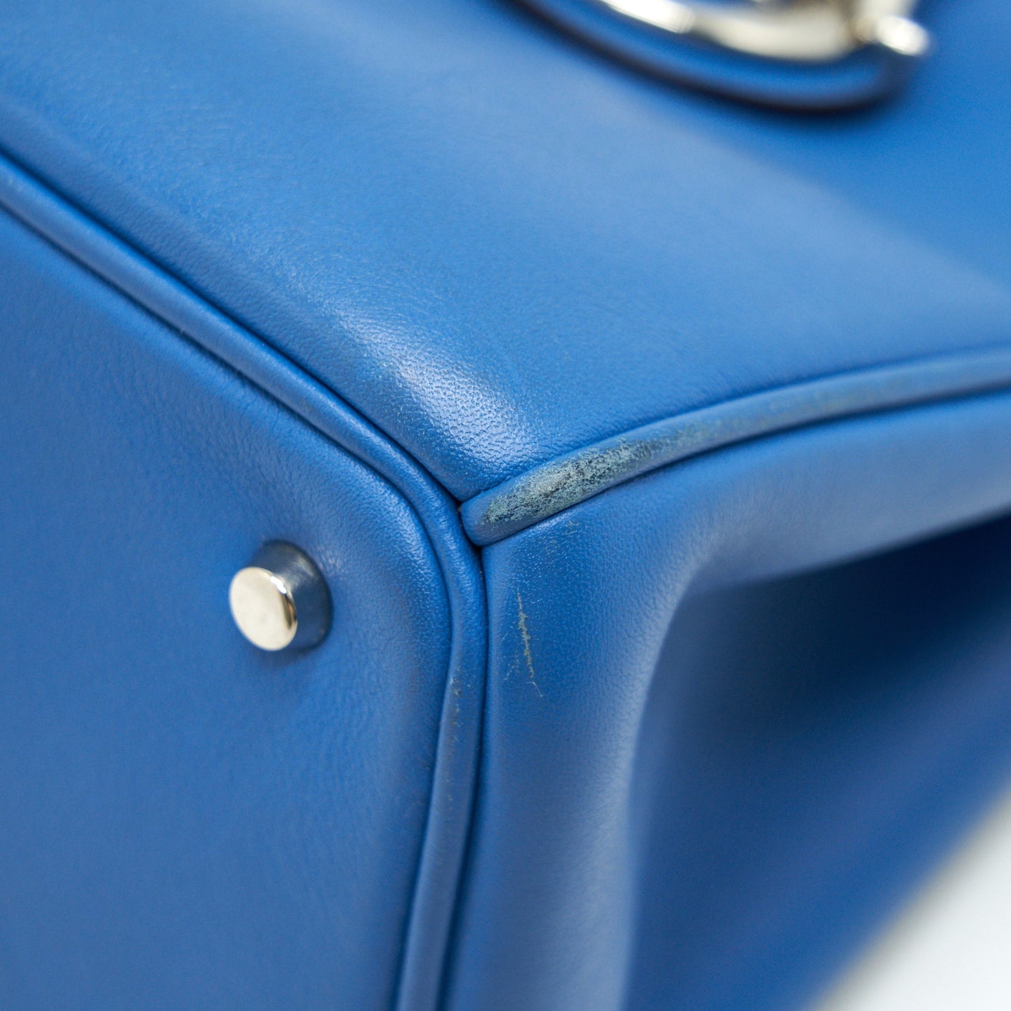 Dior Mini Diorissimo Bag Blue/ Brown with SHW