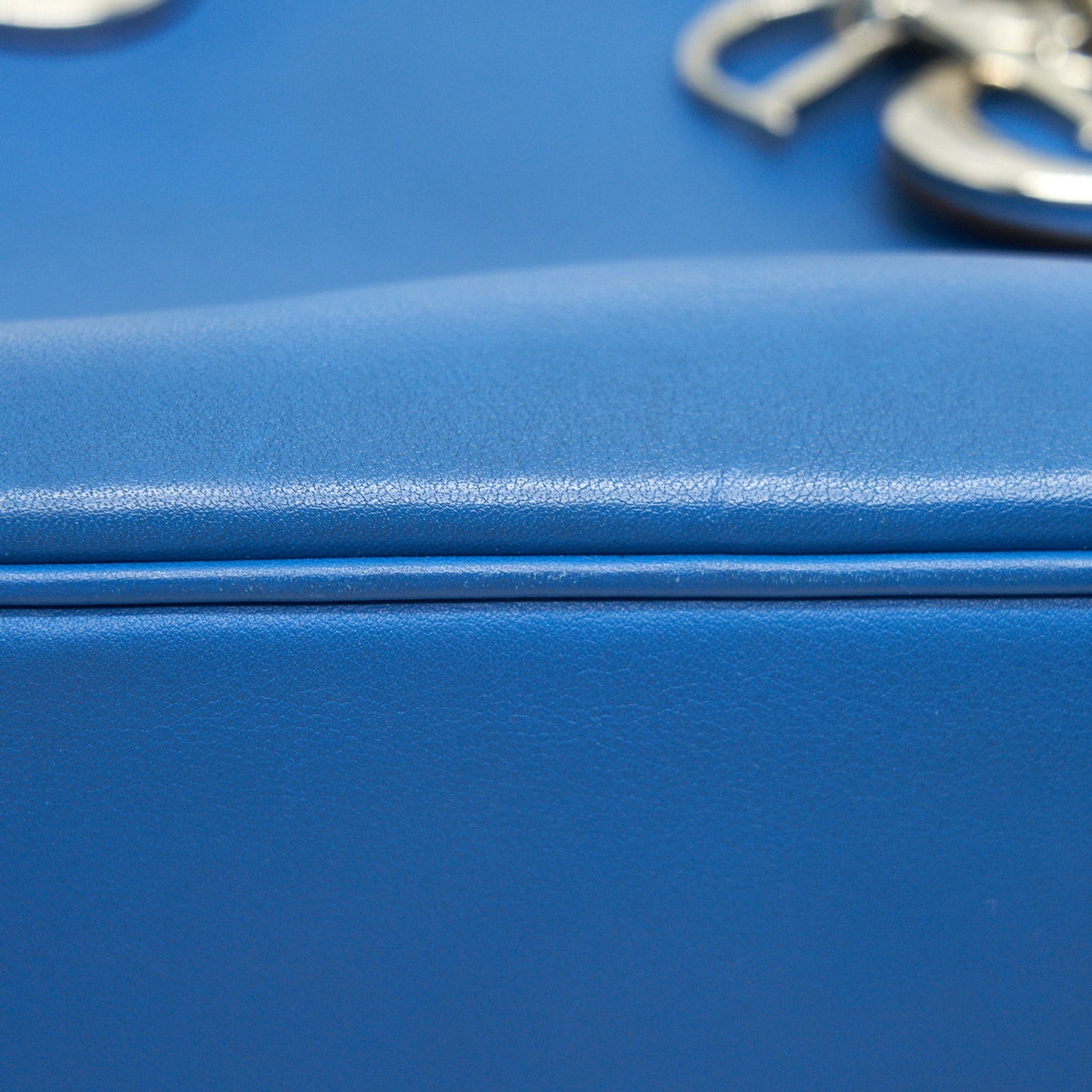 Dior Mini Diorissimo Bag Blue/ Brown with SHW