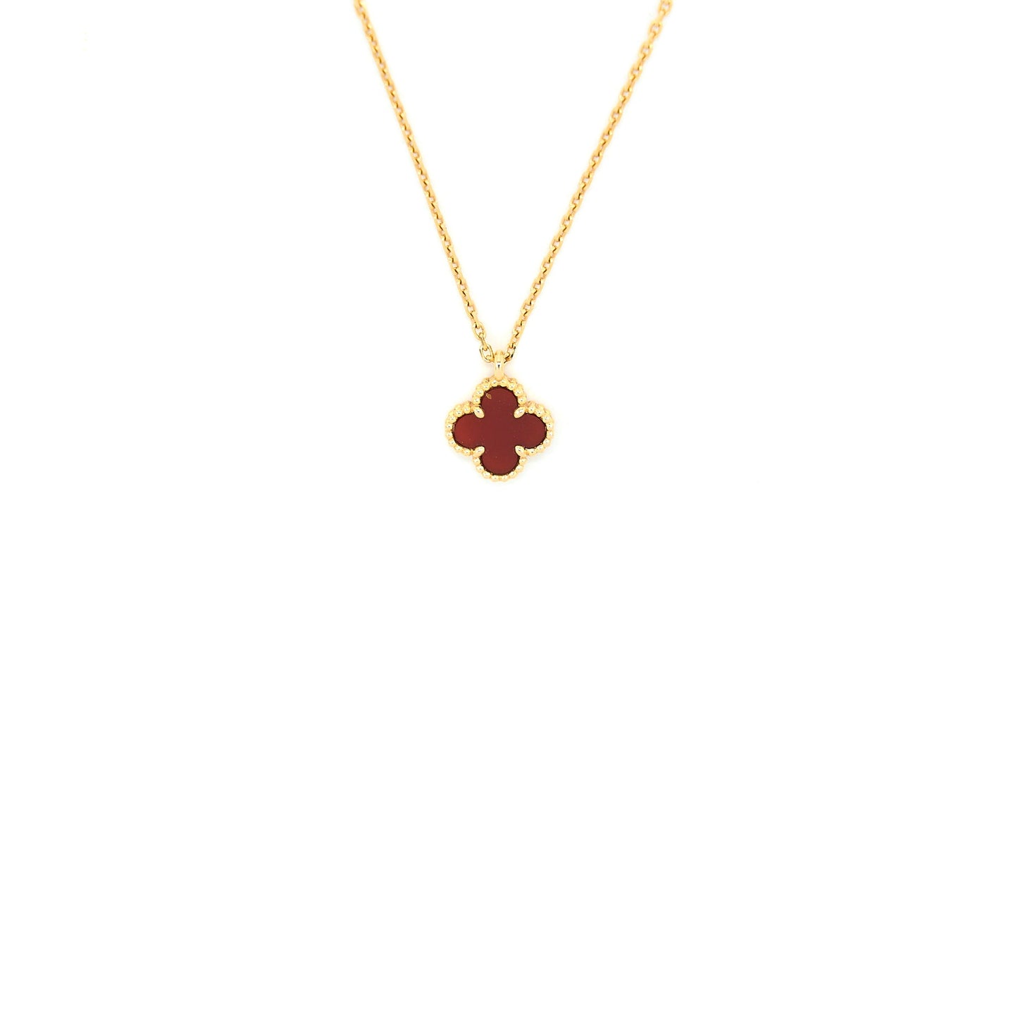 Van Cleef & Arpels Sweet Alhambra Pendant Carnelian Rose Gold
