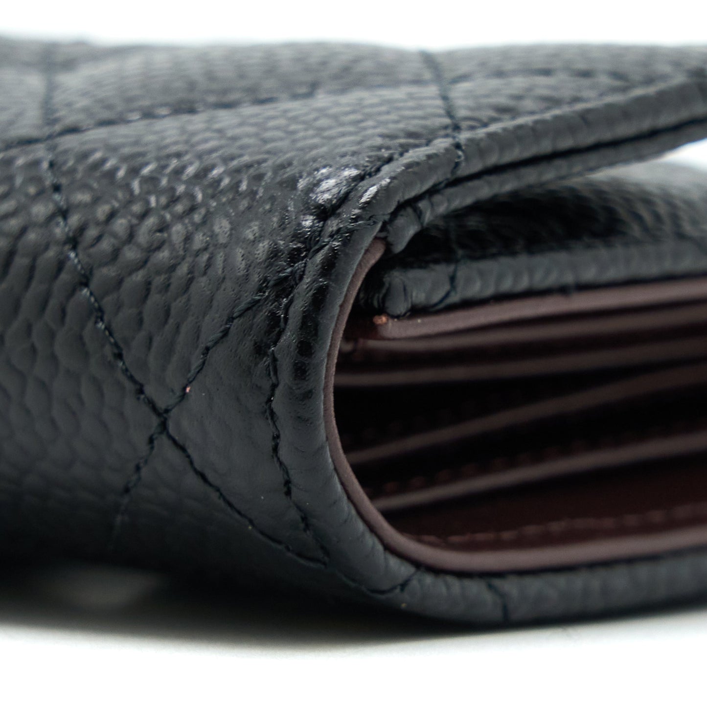 Chanel Classic Compact Wallet Caviar Black LGHW (Microchip)