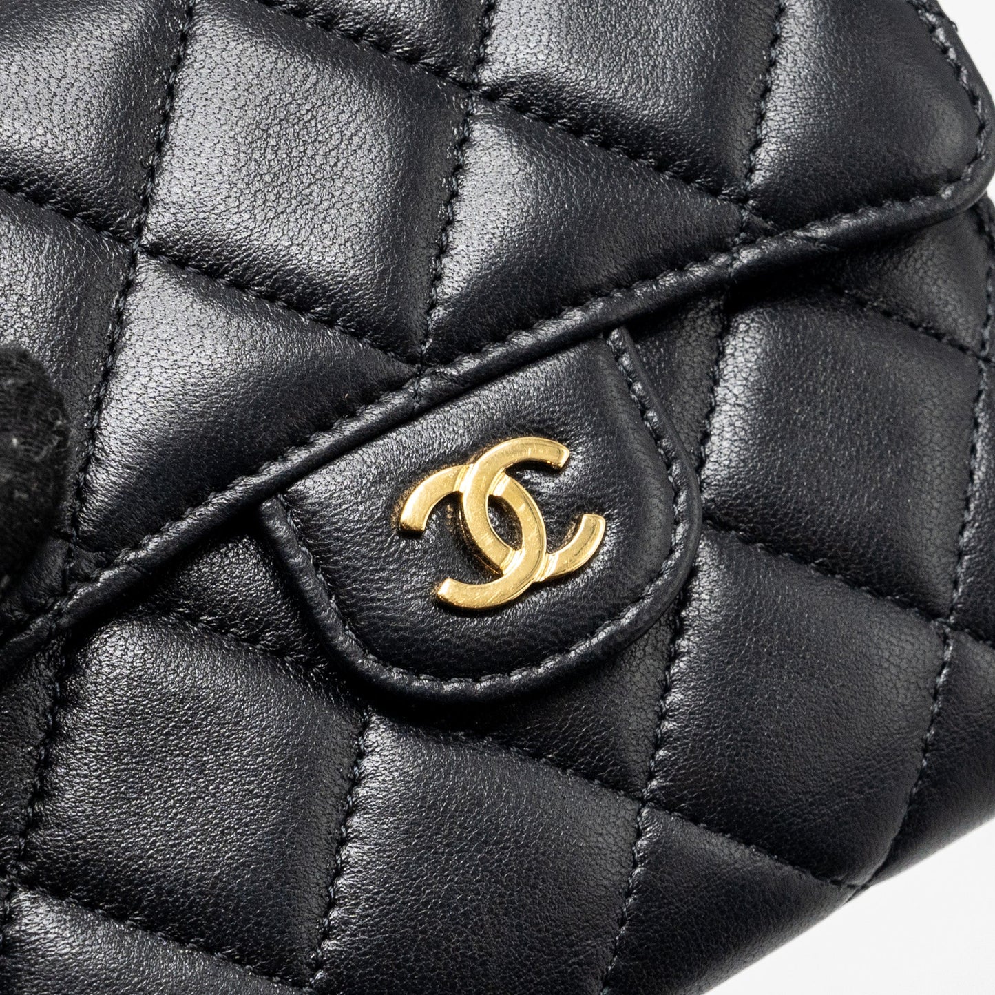 Chanel Classic Compact Wallet Lambskin Black GHW