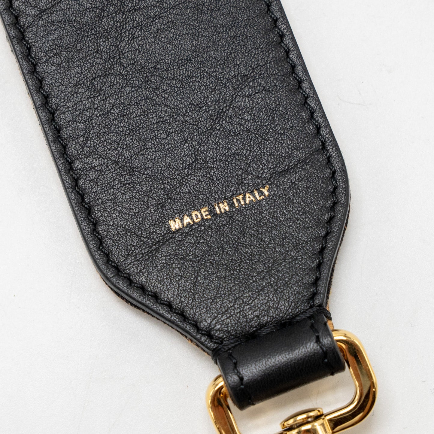 Fendi Strap You Textured-Effect Leather Shoulder Strap Brown GHW