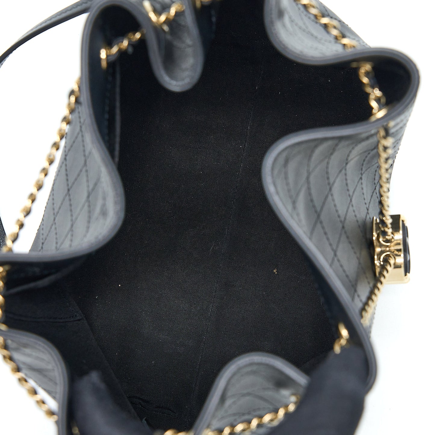 Chanel Drawstring Bucket Bag Calfskin Black LGHW