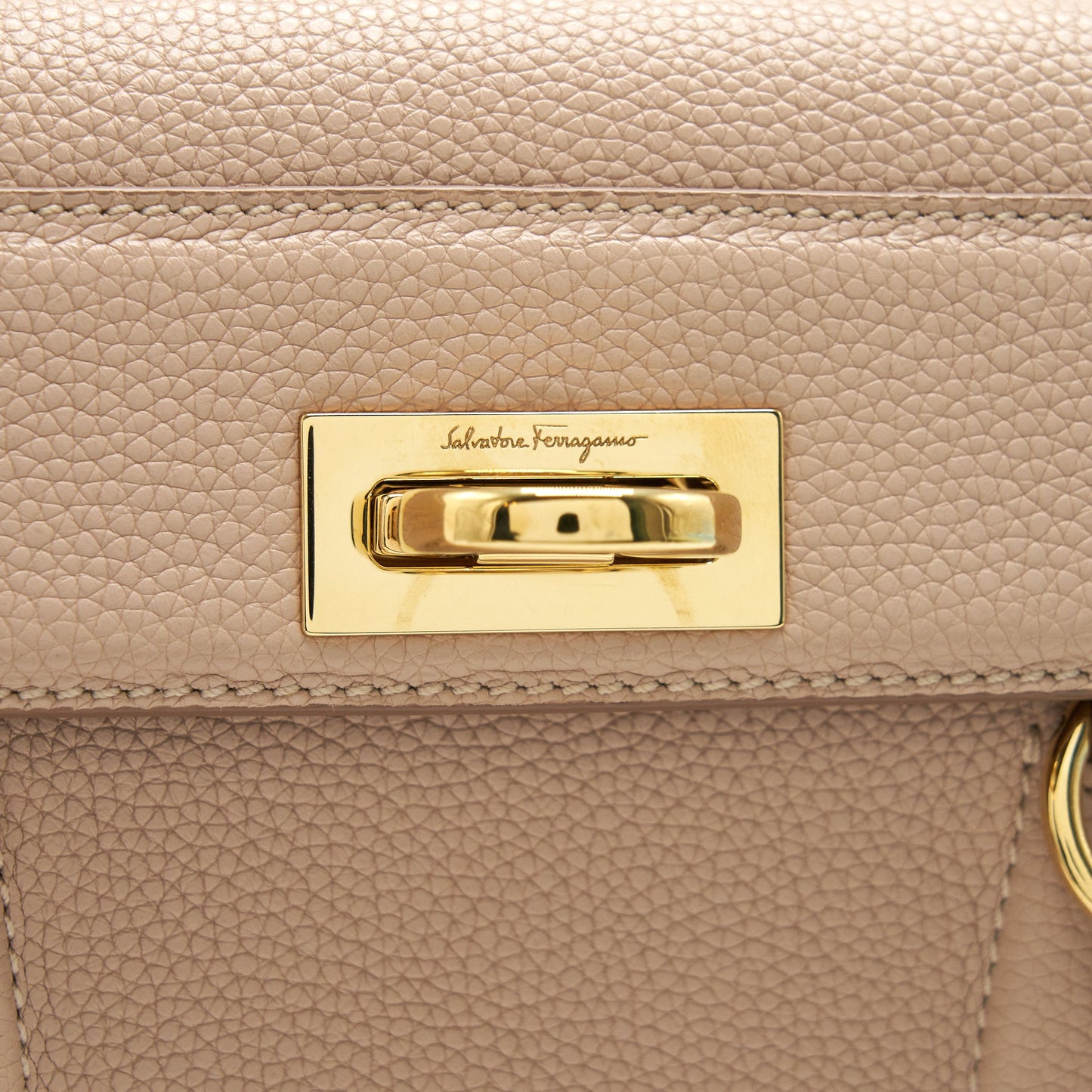 Ferragamo Top Handle Tote Bag granied Calfskin