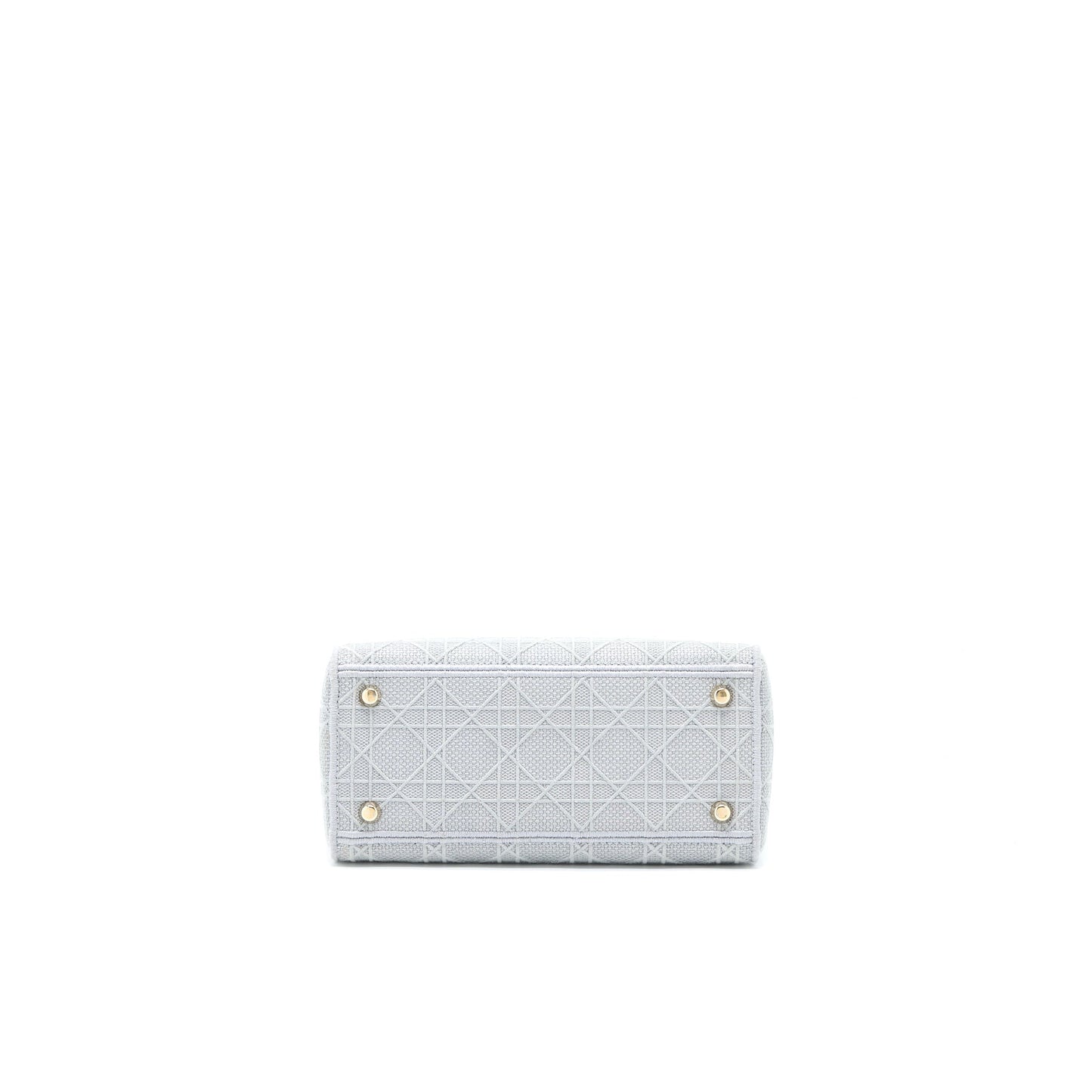 Dior Medium Lady D-lite Bag Cannage Embroidery Grey LGHW