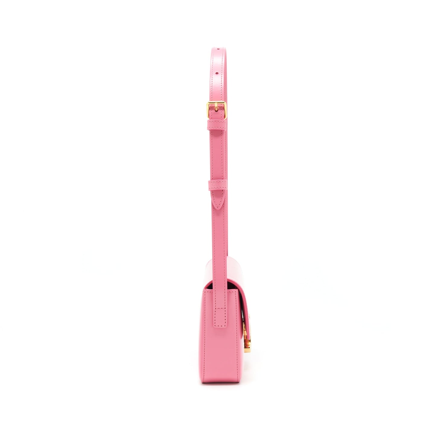 Celine Triomphe Shoulder Bag Shiny Calfskin Flamingo