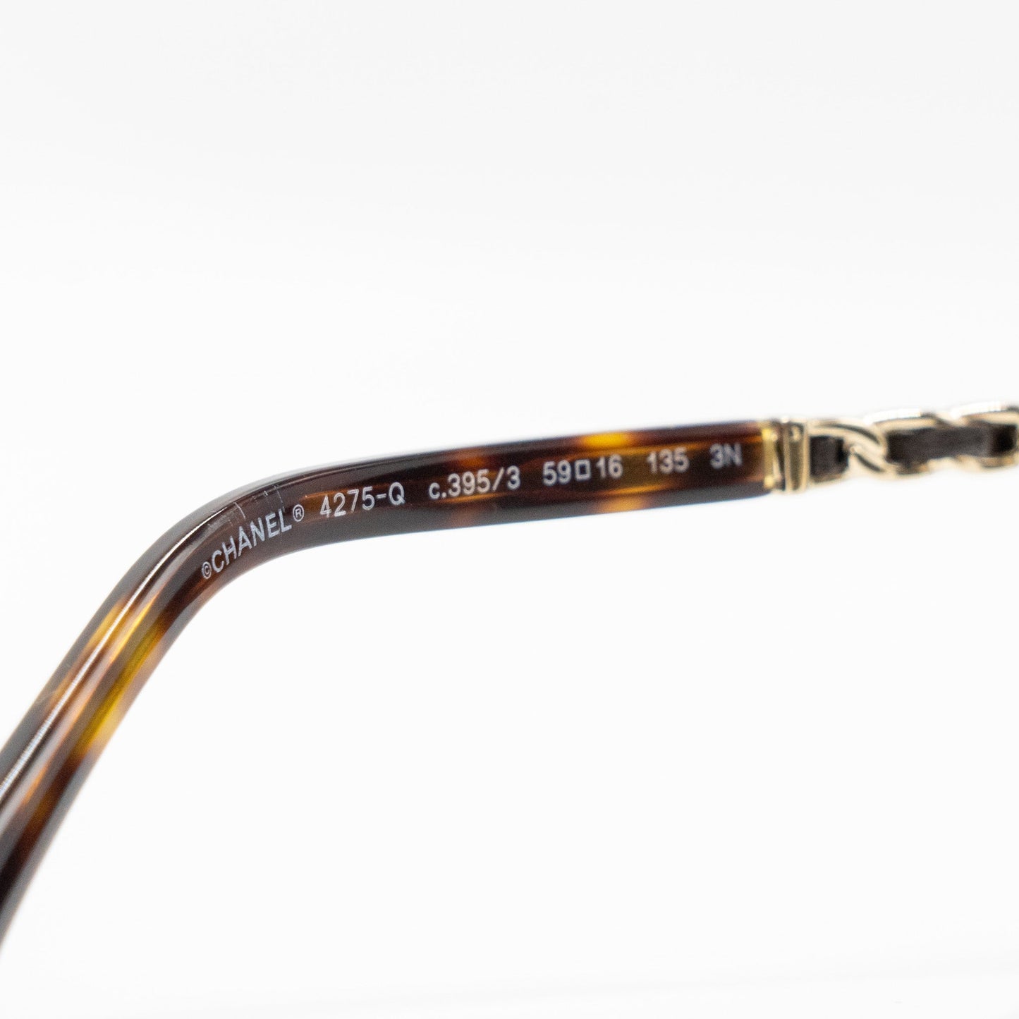 Chanel Sunglasses with Chain Brown Light Gold Tone