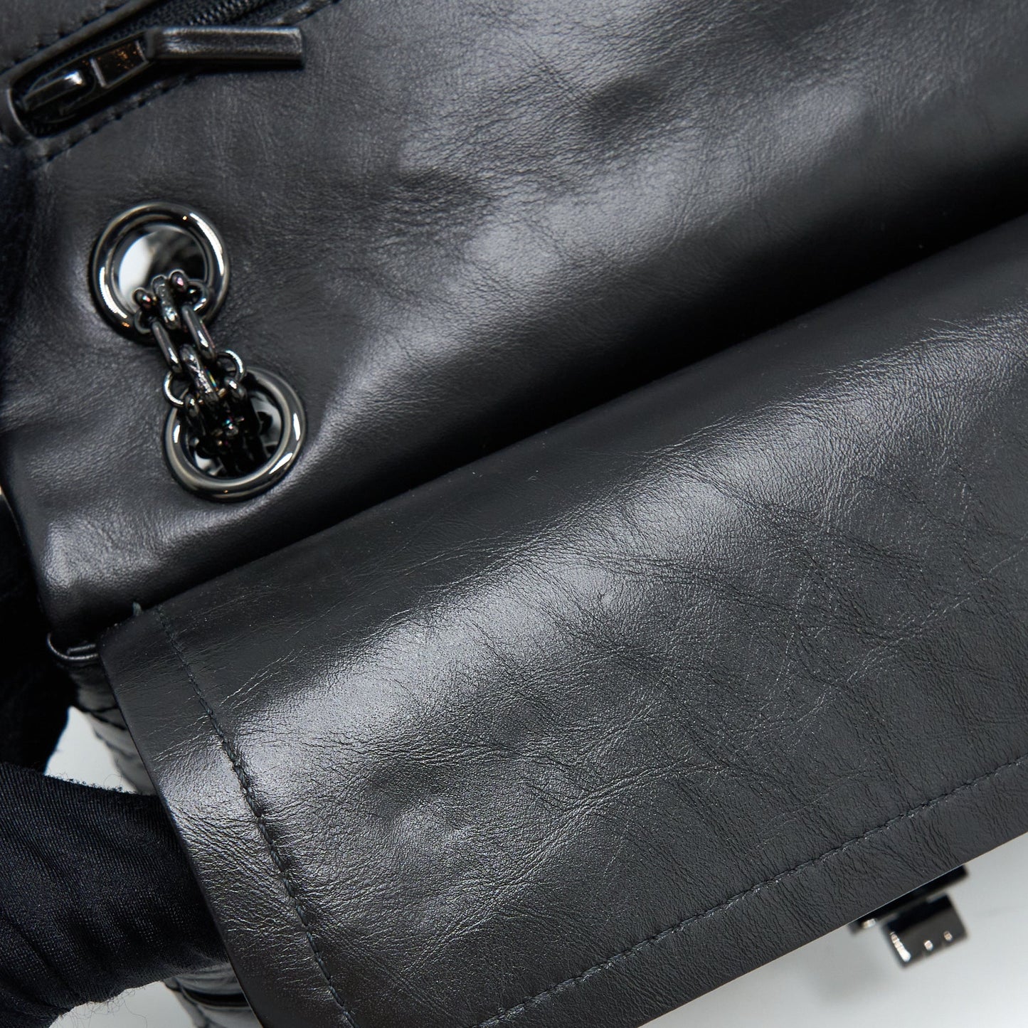Chanel Small 2.55 Reissue Flap Bag Aged Calfskin So Black with Black Hardware (Microchip)