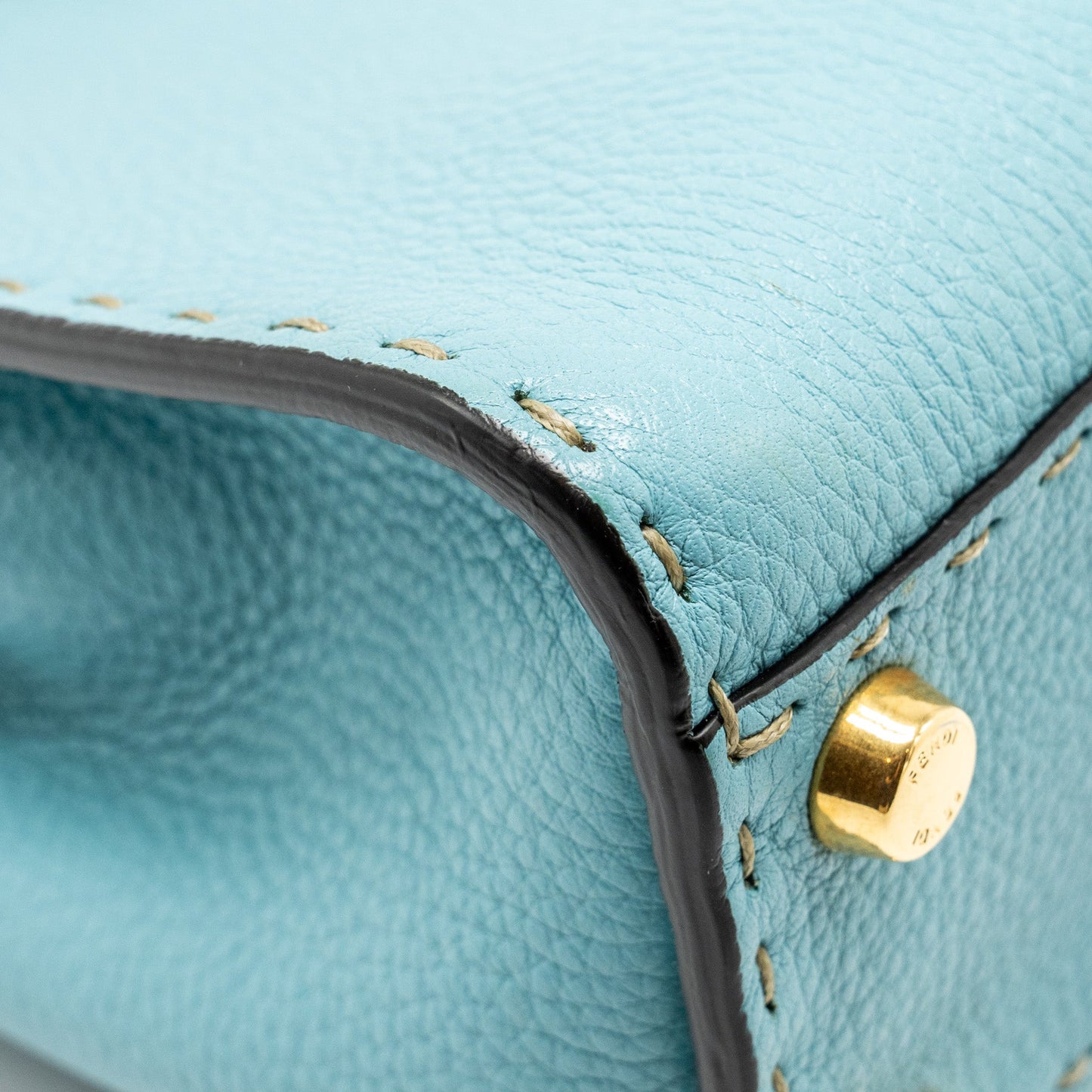 Fendi Mini Peekaboo Bag Calfskin Blue GHW